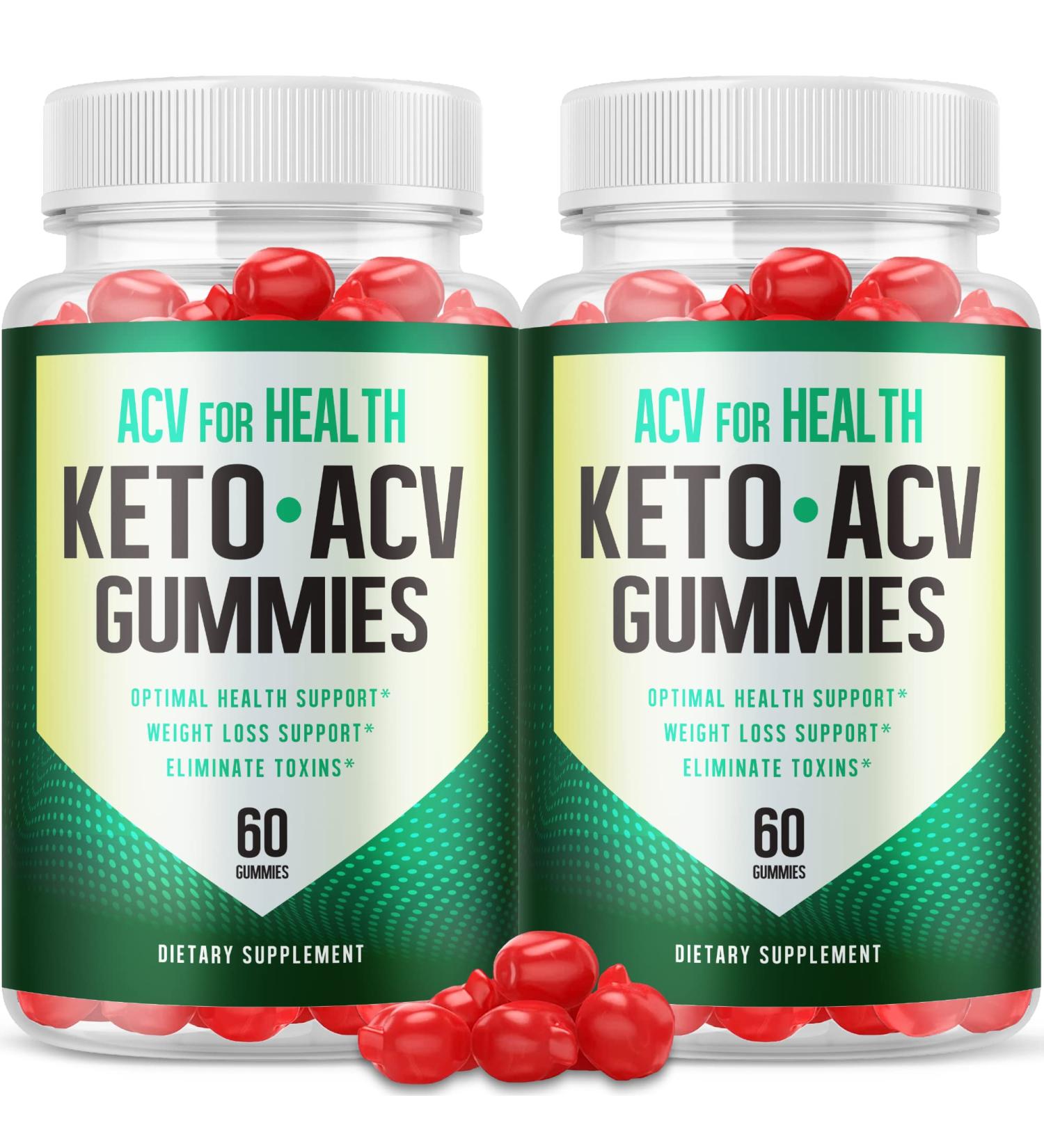 2 Pack ACV for Health Keto Gummies - Weight Loss with Apple Cider Vinegar - Vegan Formula with B12 & B6 (120 Gummies) - Buy Online on GoSupps.com