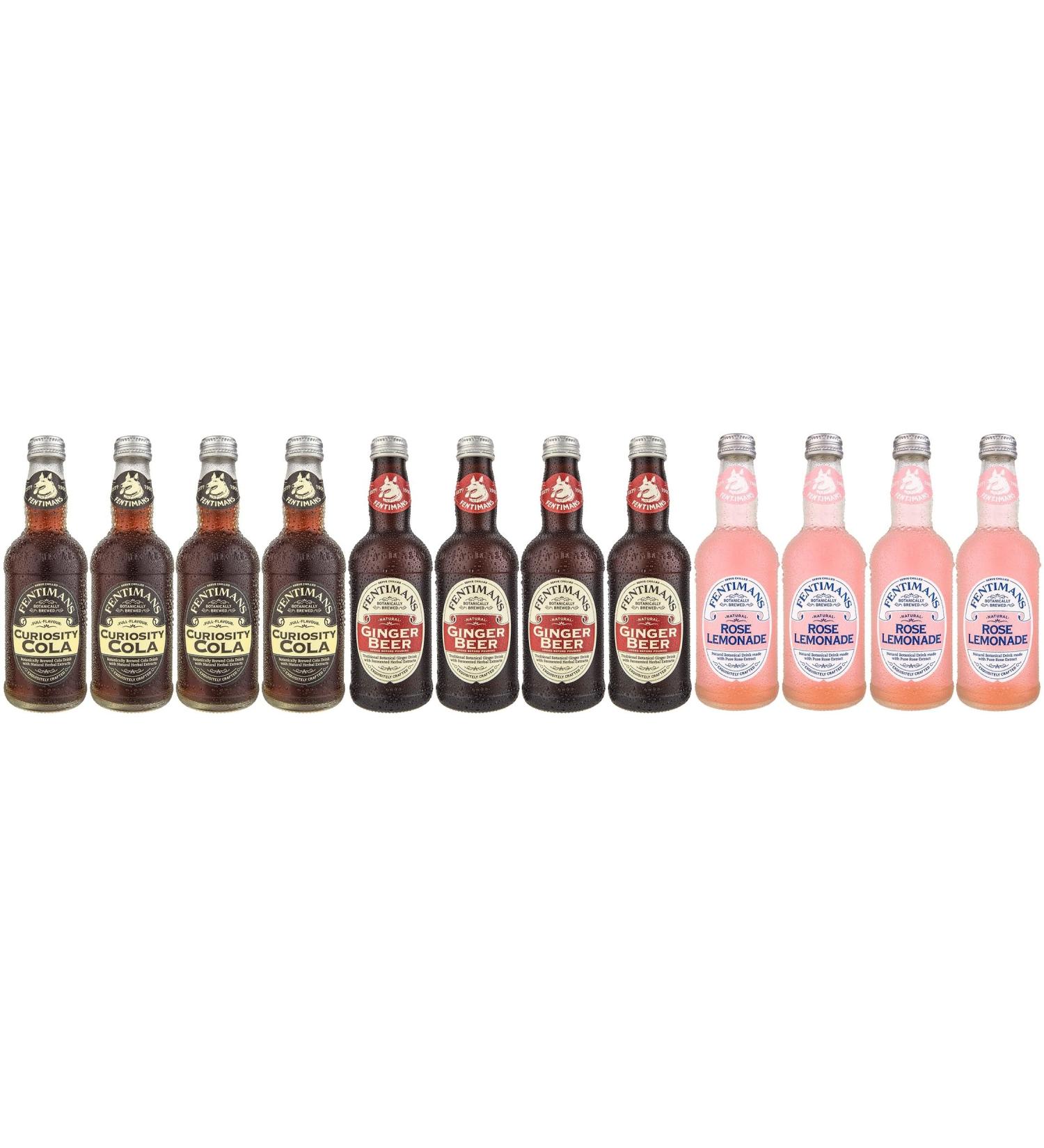 Fentimans Mix: Curiosity Cola Ginger Beer & Ros - 12x275ml - International Shipping Available - Buy Online on GoSupps.com