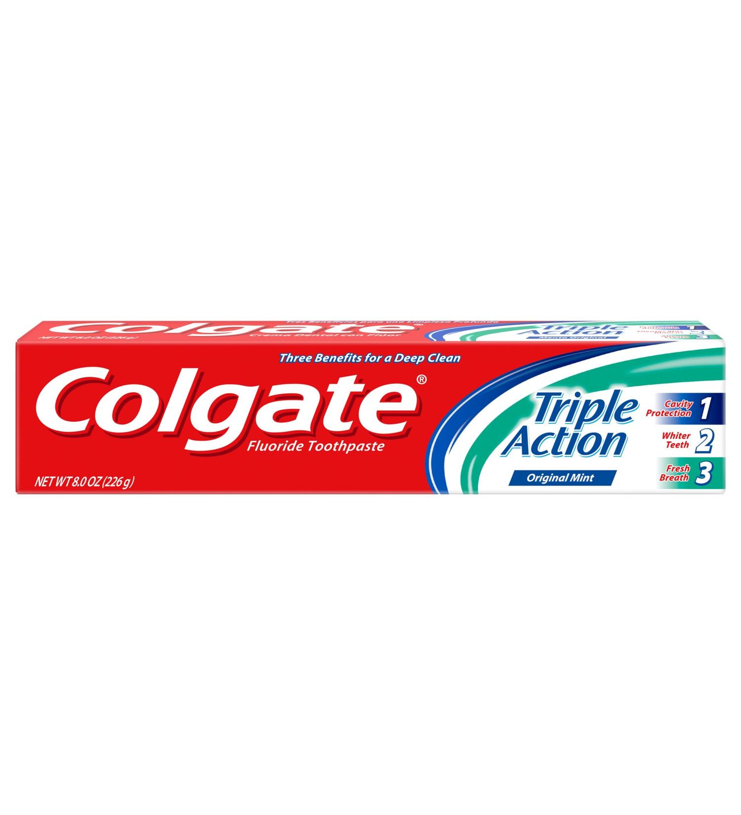 Colgate Triple Action Toothpaste - Mint Flavor 8 oz | Best International Shipping Offer - Buy Online on GoSupps.com