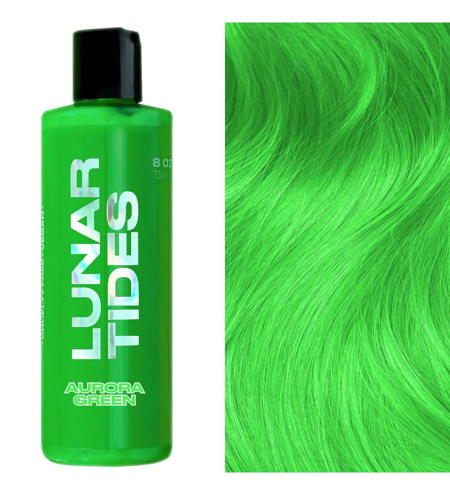 Lunar Tides Aurora Green Hair Dye - Semi-Permanent Color - 8 oz | Vibrant Green Hair - International Shipping Available - Buy Online on GoSupps.com
