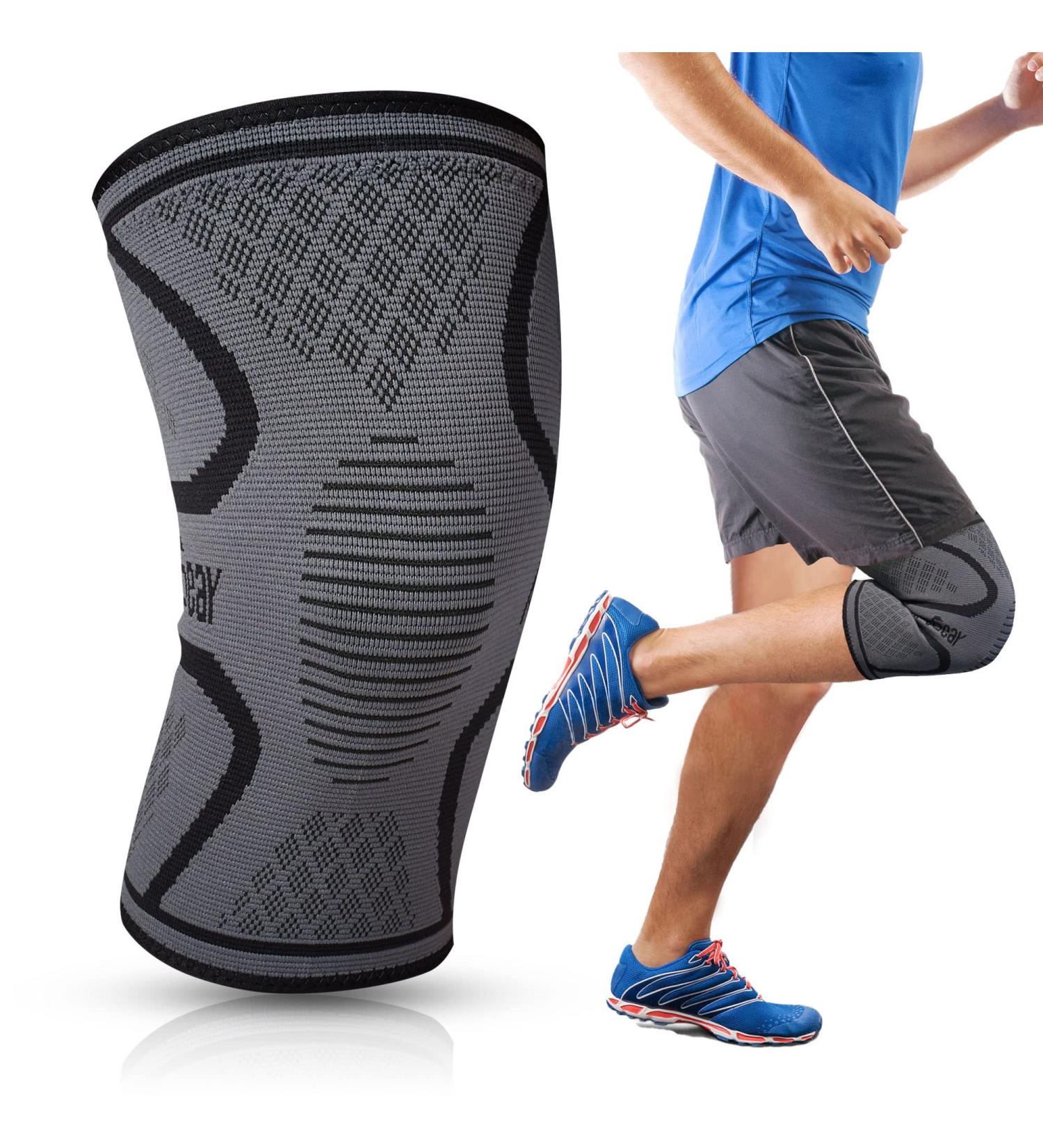 RiptGear Knee Compression Sleeve for Arthritis, Meniscus Tear - Support for Running, Walking, Weightlifting - Large Gray (1 Pack) - Buy Online on GoSupps.com