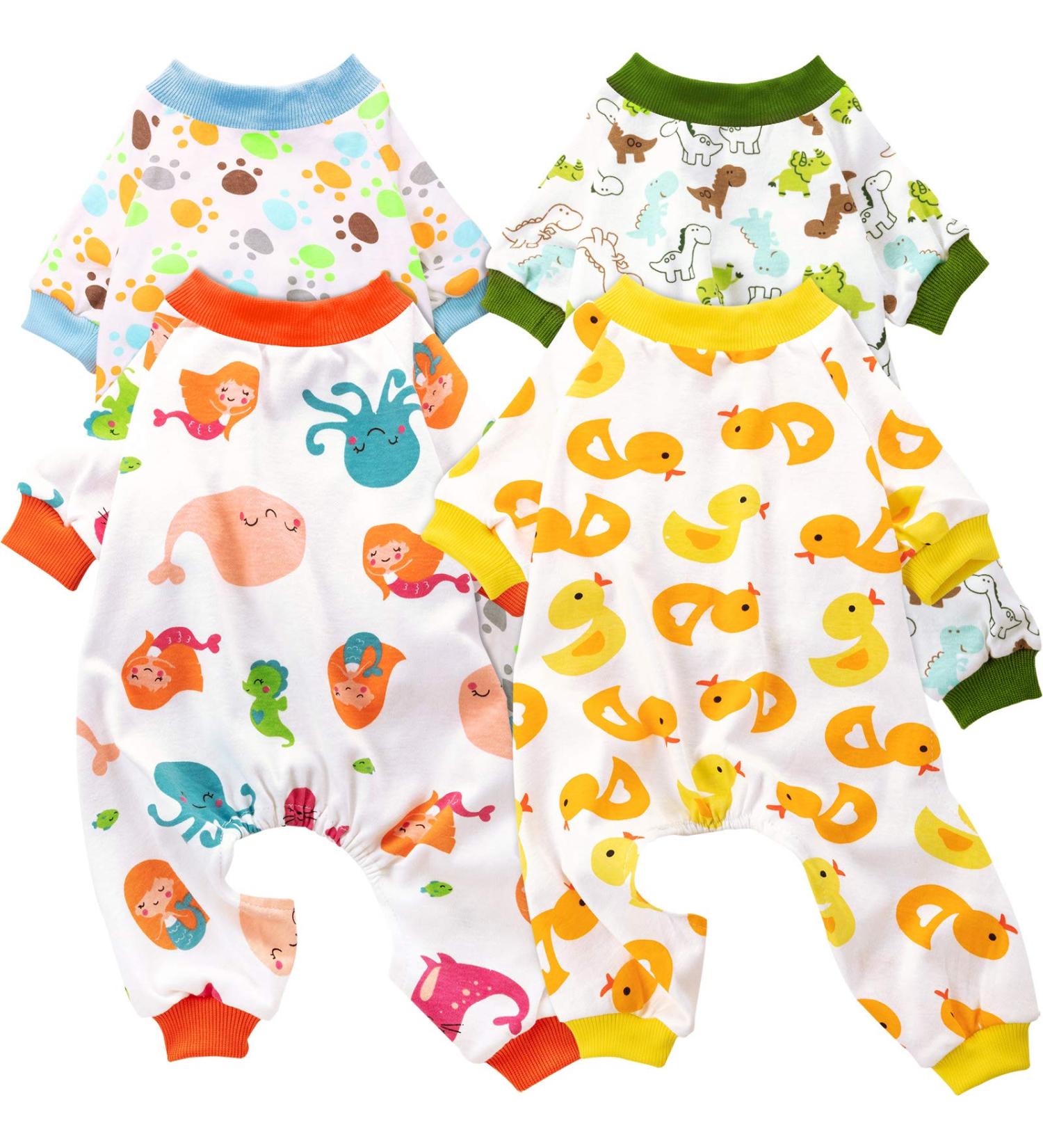 Puppy Dog Bodysuit Pet Pajamas | Cute Pet Clothes for Summer | 4 Styles (Assorted Animals, Medium) - Buy Online on GoSupps.com