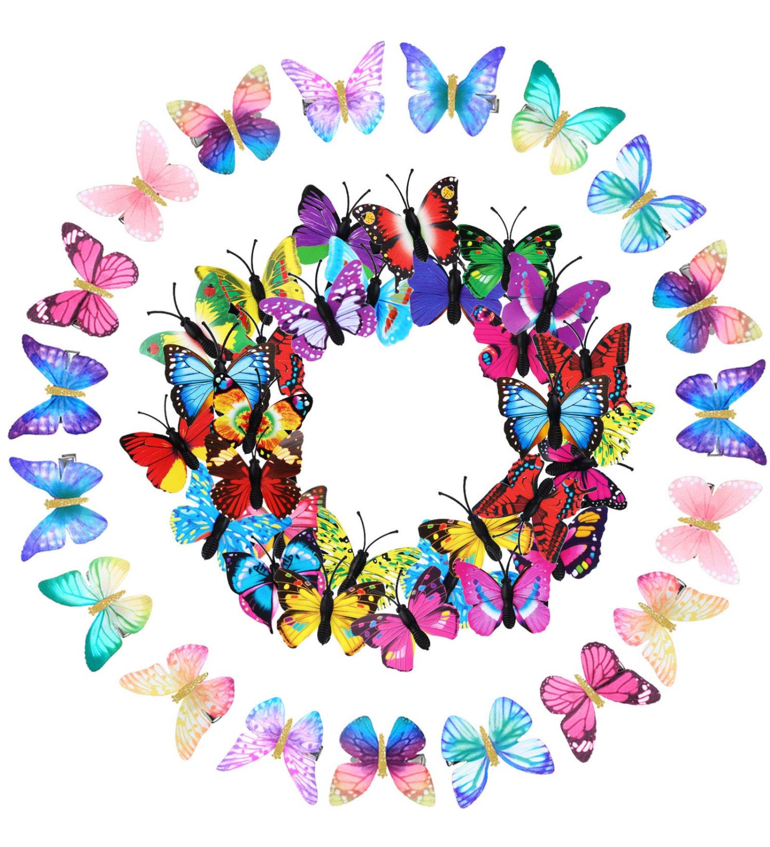 42-Piece Colorful Glitter Butterfly Hair Clips for Women, Girls, Teens - Party Favors (Fresh Patterns) - Buy Online on GoSupps.com