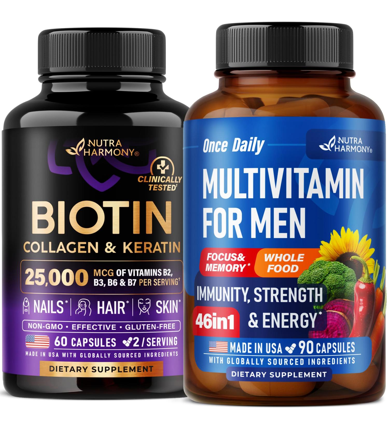 NUTRAHARMONY Biotin Collagen Keratin & Multivitamins for Men Capsules