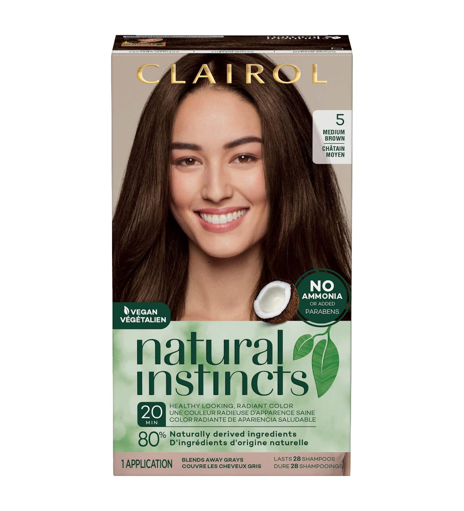Clairol Natural Instincts Demi-Permanent Hair Dye 5 Medium Brown - Pack of 1 - Buy Online on GoSupps.com