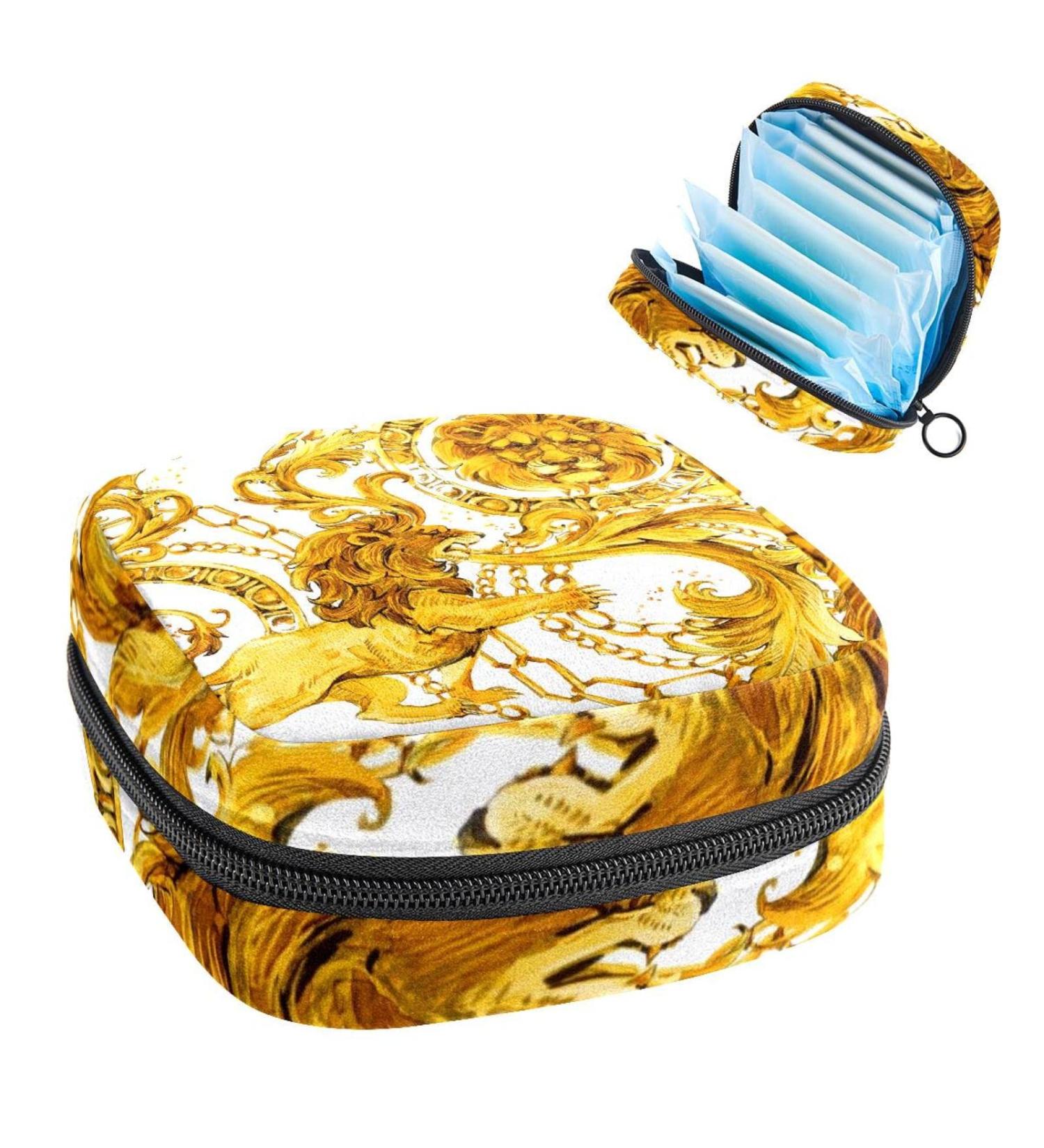 Period Pouch: Stylish Portable Tampon Storage Bag & Feminine Product Organizer - Multicolored Lion Design - Buy Online on GoSupps.com
