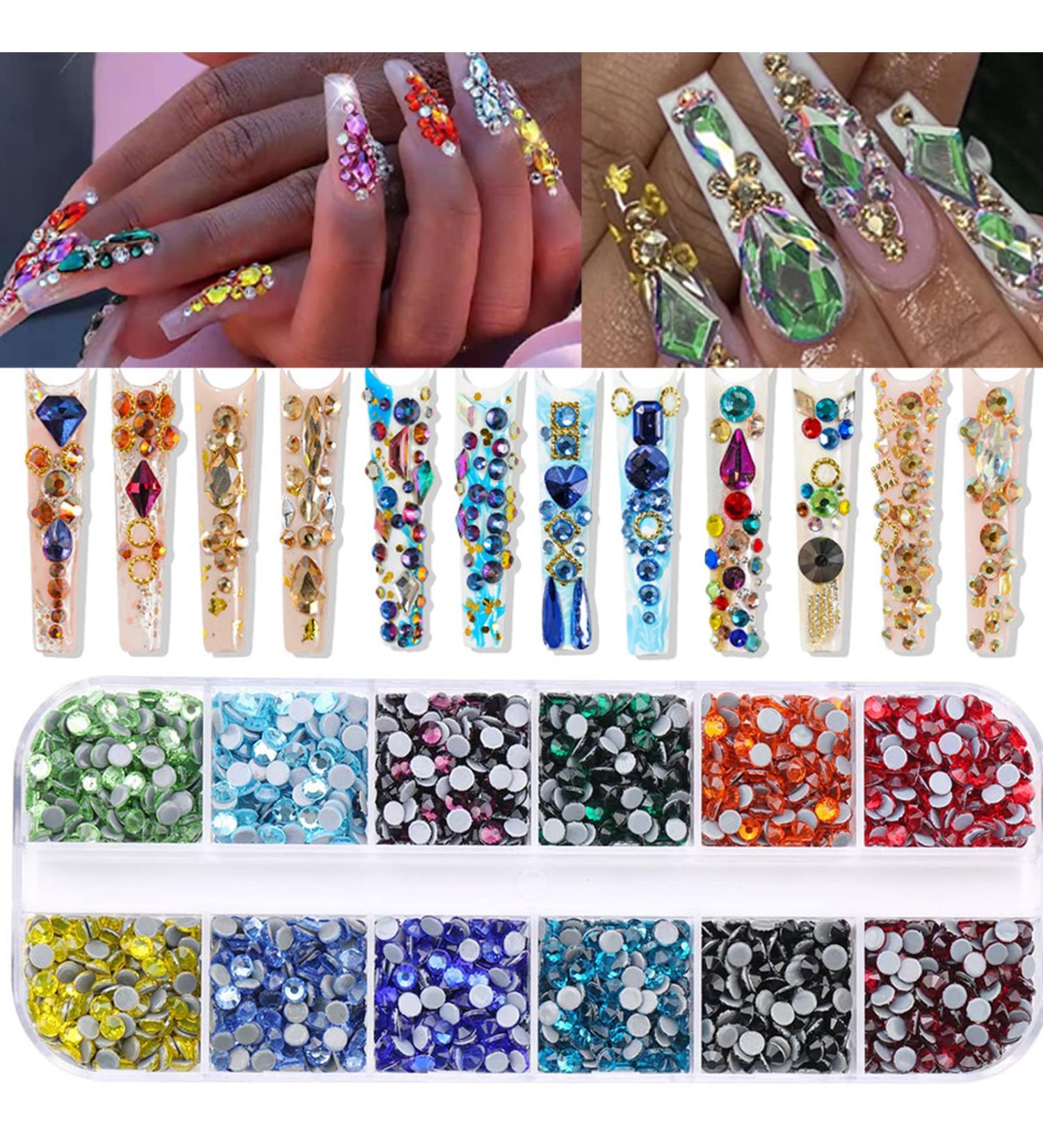 RODAKY Colorful Crystal Rhinestones - 1560Pcs Mixed 12 Color 3mm Nail Art Stones for DIY Craft and Makeup Decoration - Buy Online on GoSupps.com