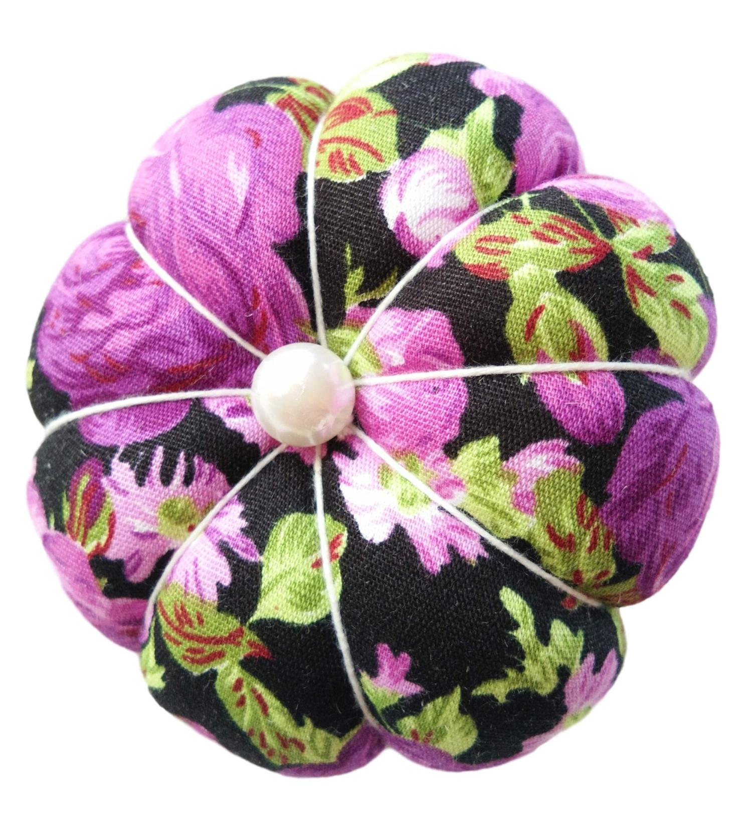 CUSHYSTORE Floral Wrist Pin Needle Cushion Pincushion with Adjustable Strap - Purple - Buy Online on GoSupps.com