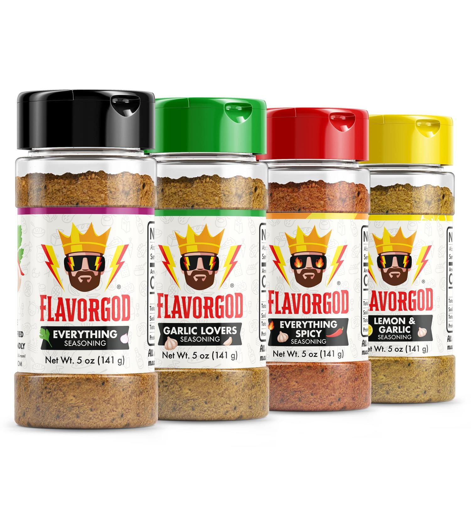 Flavor God Seasonings Classic Combo 4-Pack - All Natural & Healthy Spice Blend Gift Set - Buy Online on GoSupps.com