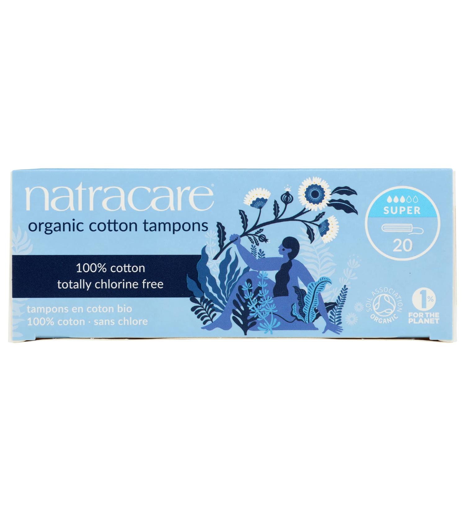 Natracare Organic All Cotton Non-Applicator Tampons 20 Pcs Pack of 1