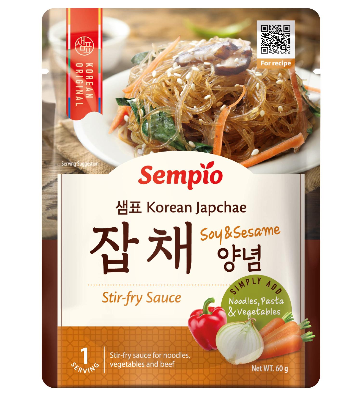Sempio Japchae Sauce (60g) - Authentic Korean Cuisine at Home. Sweet & Savory Flavor for Stir-Fry Noodles - Buy Online on GoSupps.com