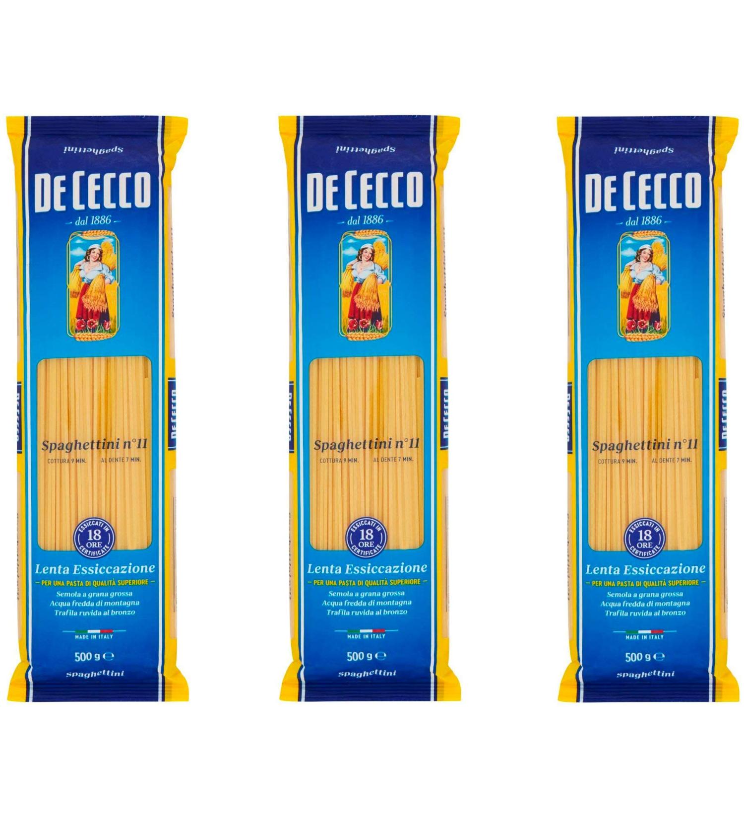 Zeus Party De Cecco Spaghetti N 11 Hard Grain Sole Paste 500 g 3 Packs