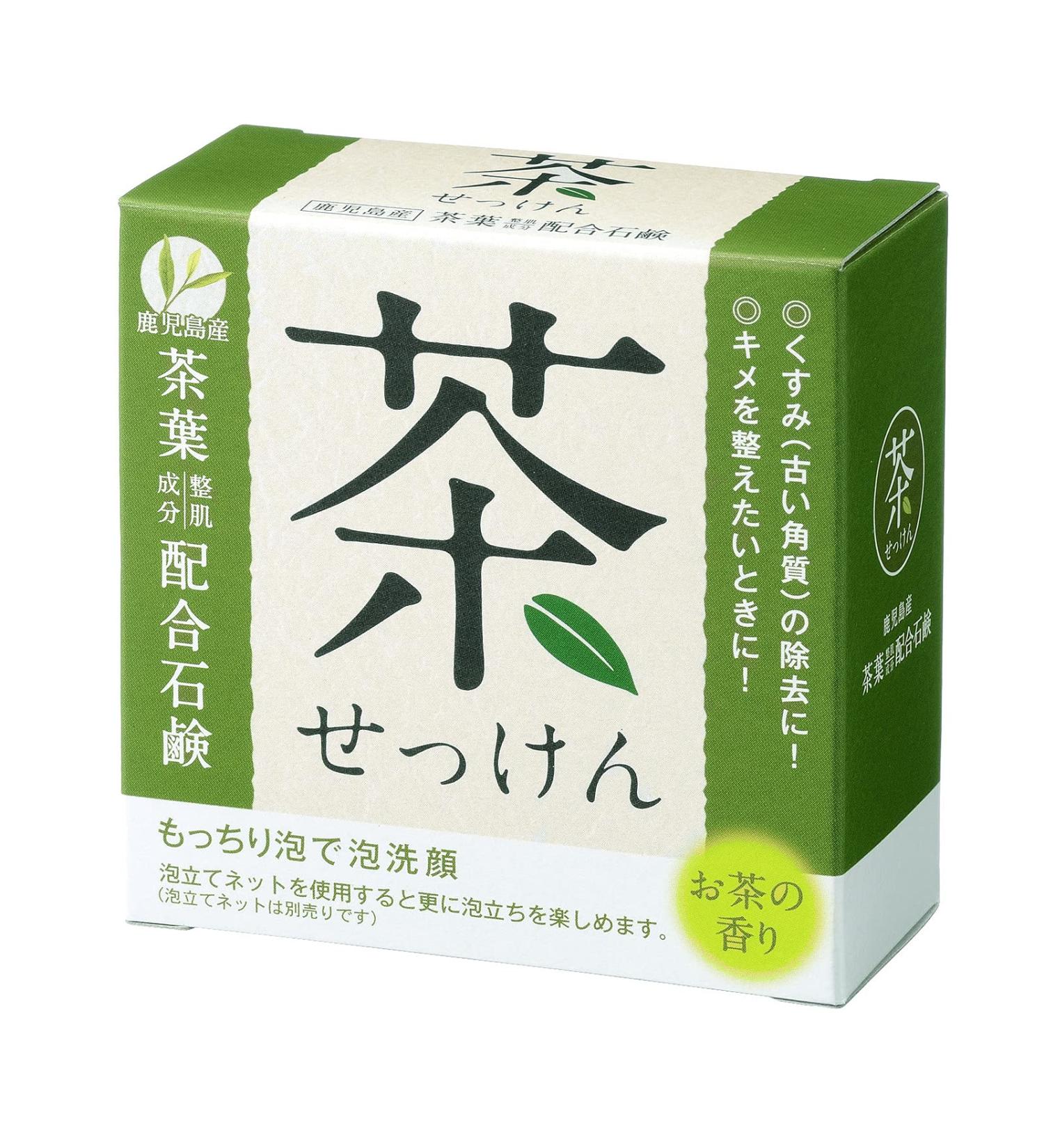 Japanese Green Tea Soap Contains Organic Tea from Kagoshima 80g for Face and Body Made in Japan HYA-SCH