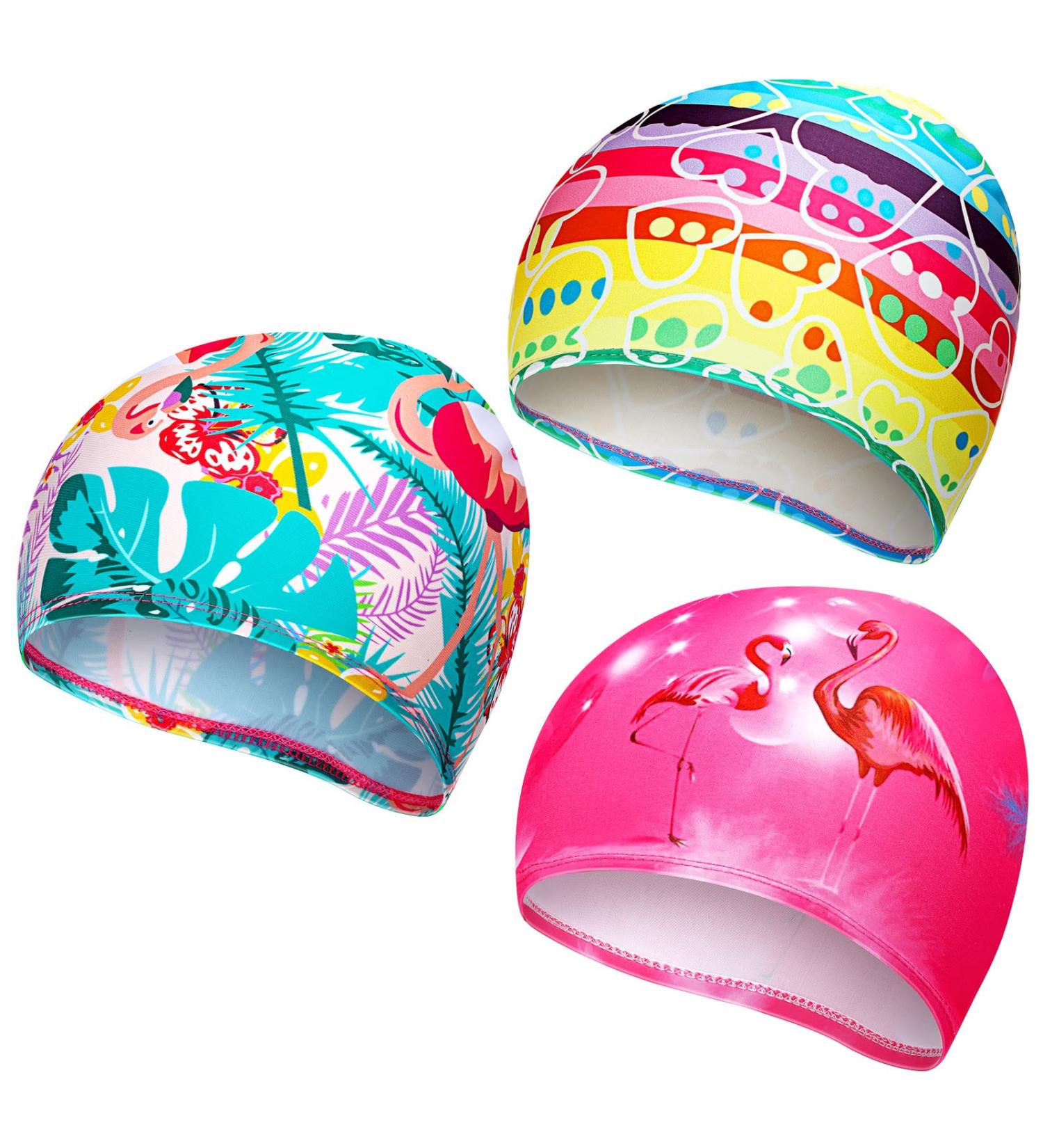 3-Piece Children's Bathing Caps for Girls (Ages 2-8) | Comfortable Swimming Caps for Toddlers & Youth - Buy Online on GoSupps.com