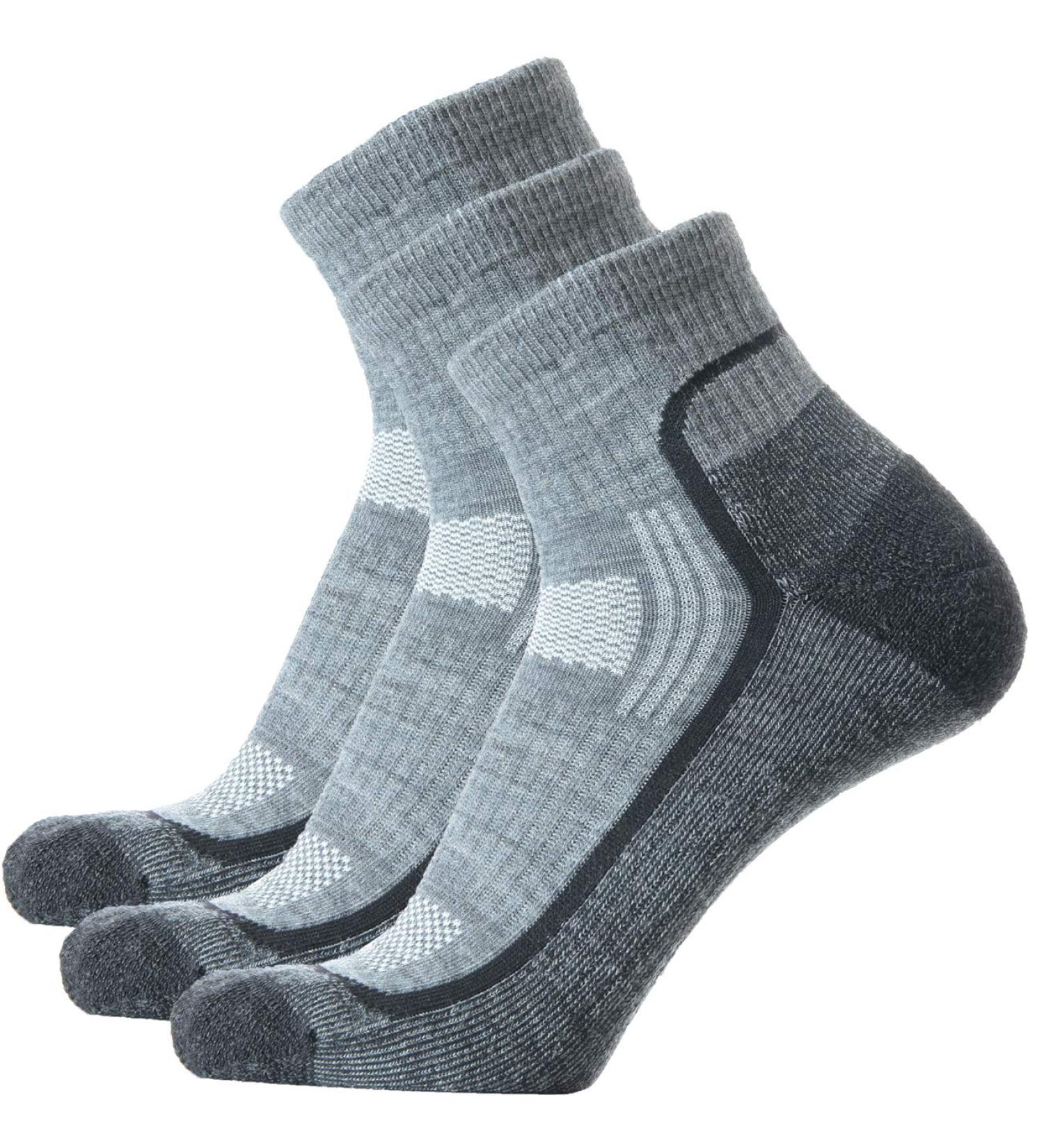 SOLAX 72% Merino Wool Hiking Socks 3 Pack - Men's and Women's Outdoor Trail Trekking Socks - Cushioned & Breathable - Size 10-13 - Buy Online on GoSupps.com