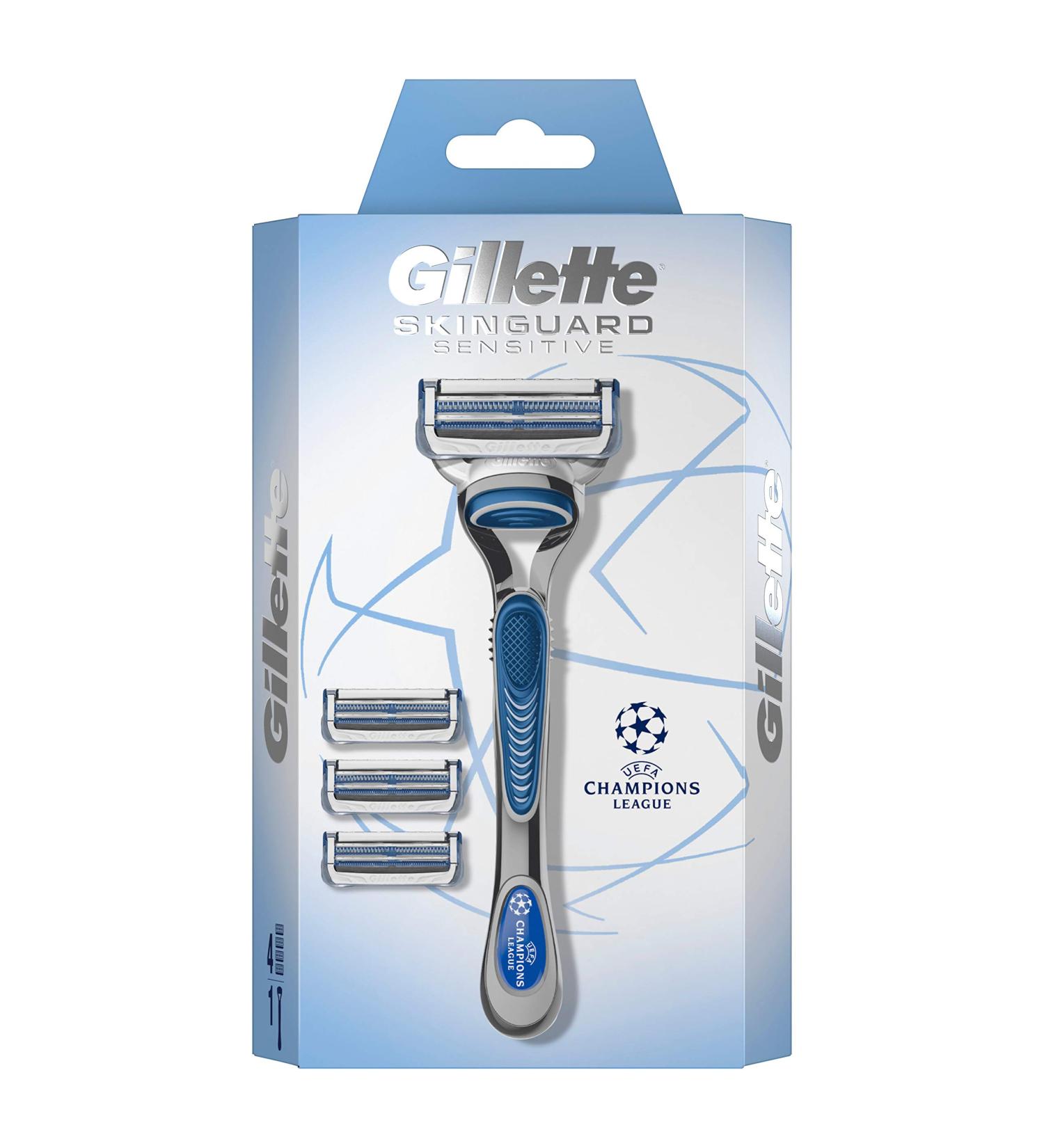 Buy Gillette SkinGuard Men's Razor with 3 Blades & 4 Sensitive Blades International Shipping Available - Buy Online on GoSupps.com