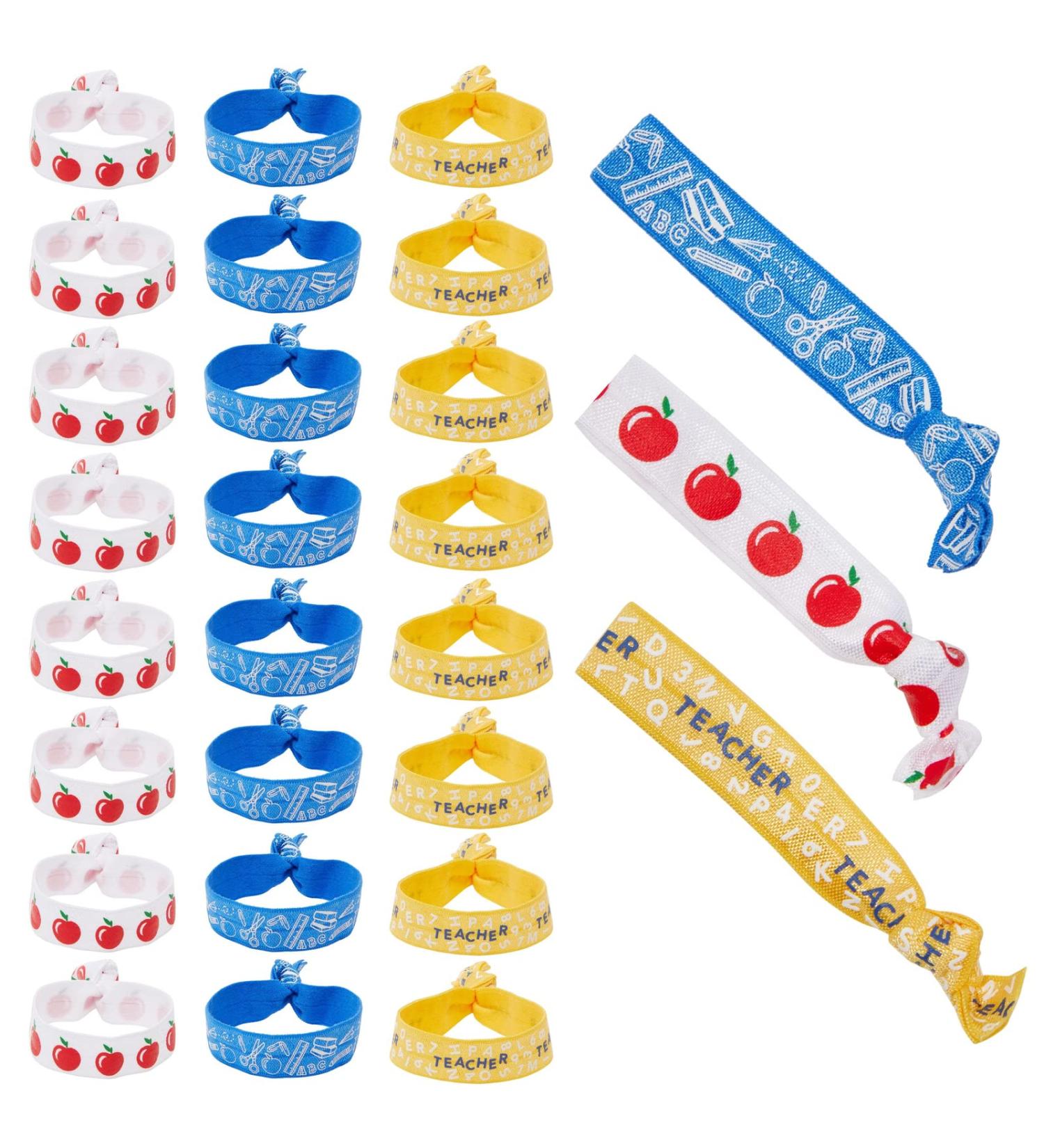 Set of 30 Hair Ties for Women - No Crease Knotted Elastics in 3 Designs - Perfect Teacher Appreciation Gifts - Buy Online on GoSupps.com