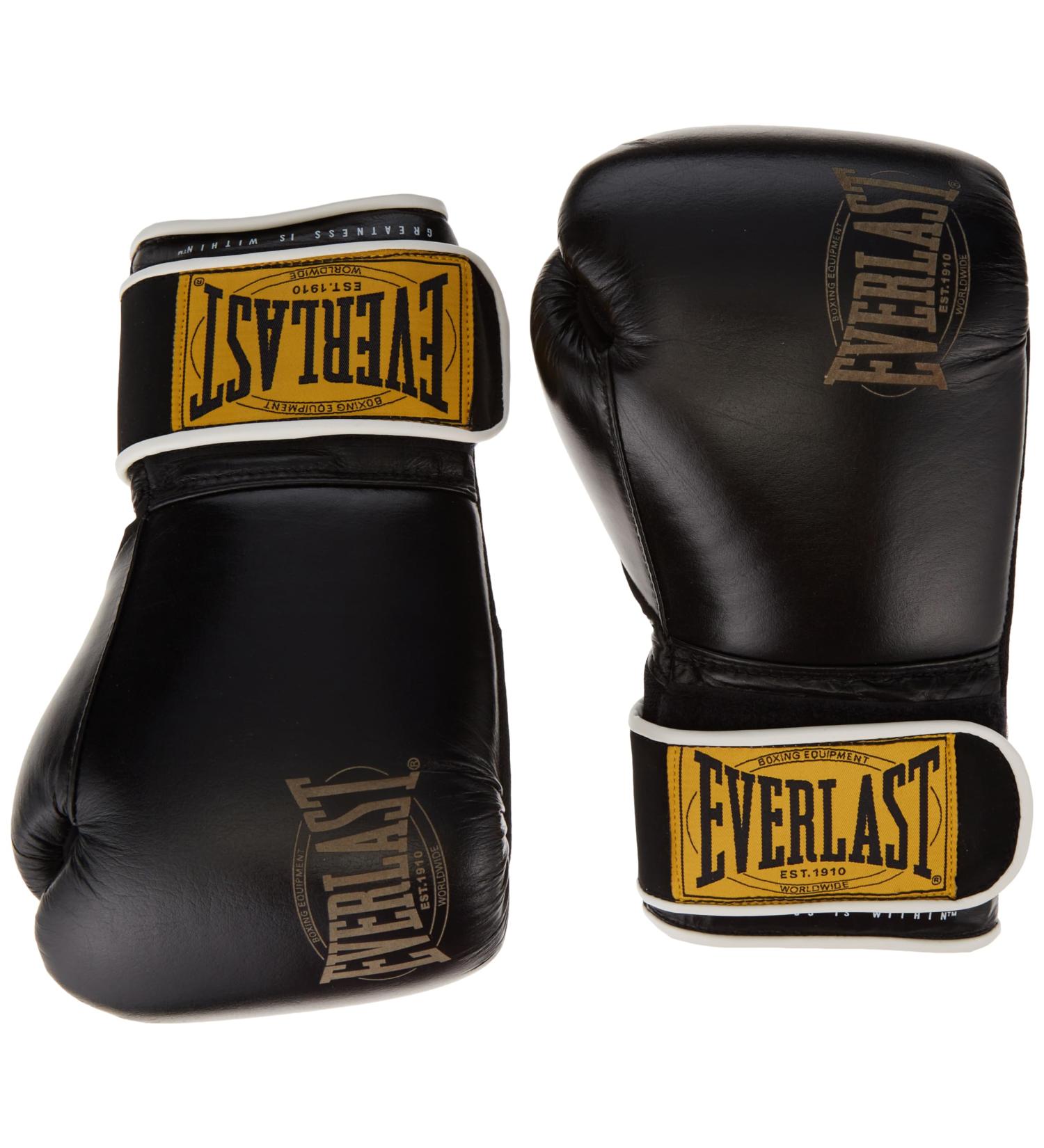 Everlast Unisex Adult Boxing Gloves 1910 Classic 16oz - Black Training Gloves for Optimal Performance - Buy Online on GoSupps.com