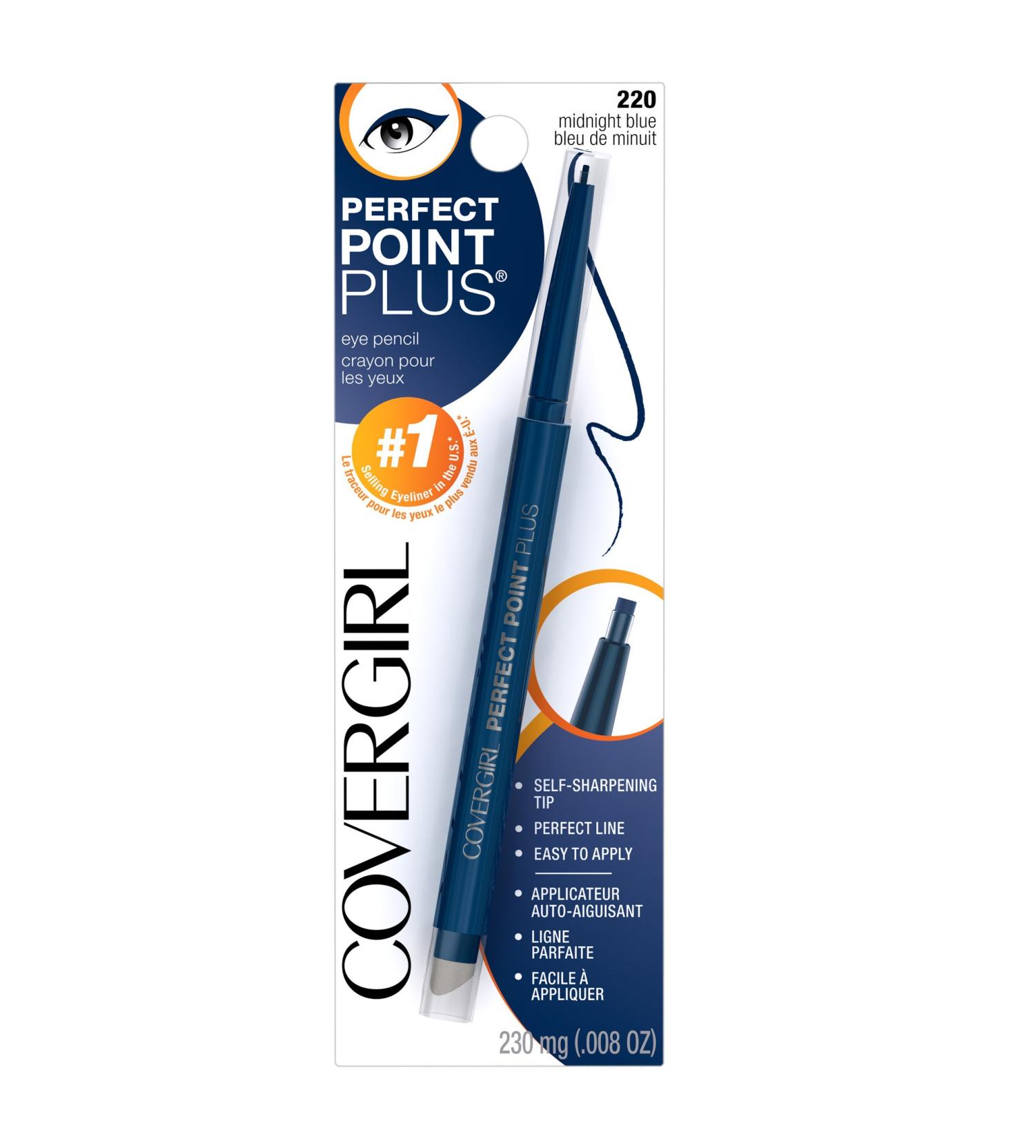 COVERGIRL Queen Collection Perfect Point Plus Eyeliner Midnight Blue 220 - 0.008 oz - Long Lasting Formula - Pack of 1 - Buy Online on GoSupps.com