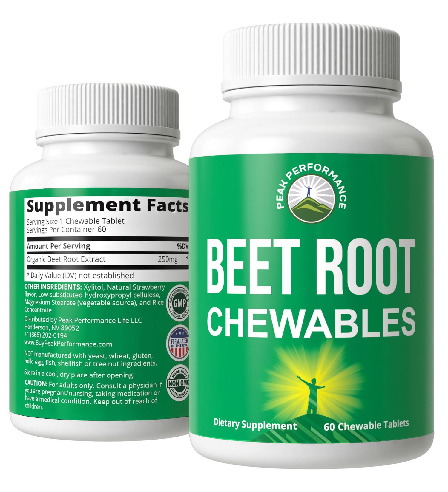 Organic Beet Chews - Sugar-Free Beetroot Supplements for Heart Health | Vegan Gluten-Free - Buy Online on GoSupps.com