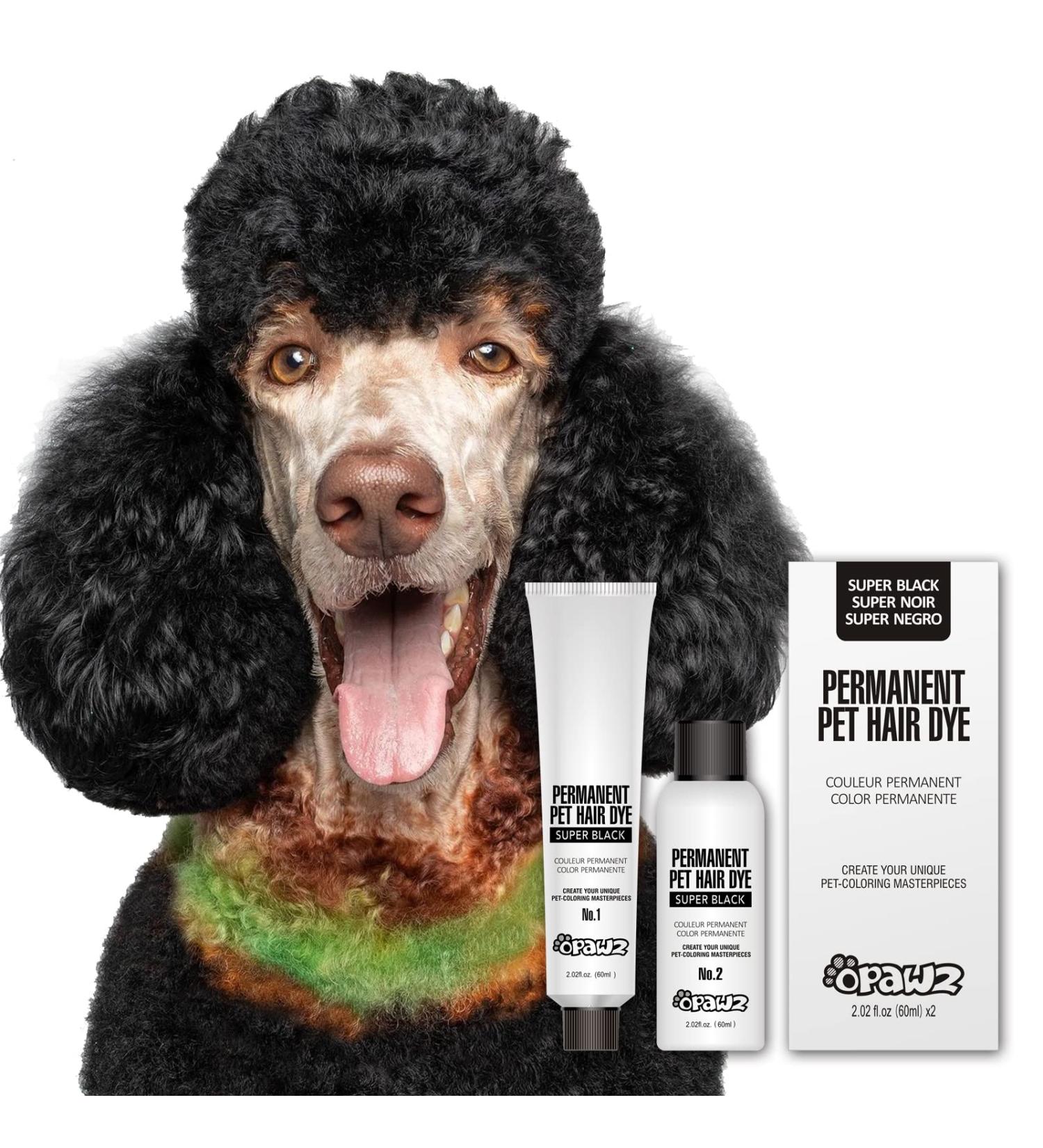 Opawz Permanent Pet Hair Color - Professional & Safe Dye for Dogs & Horses | Super Black Lasts 20+ Washes - Buy Online on GoSupps.com