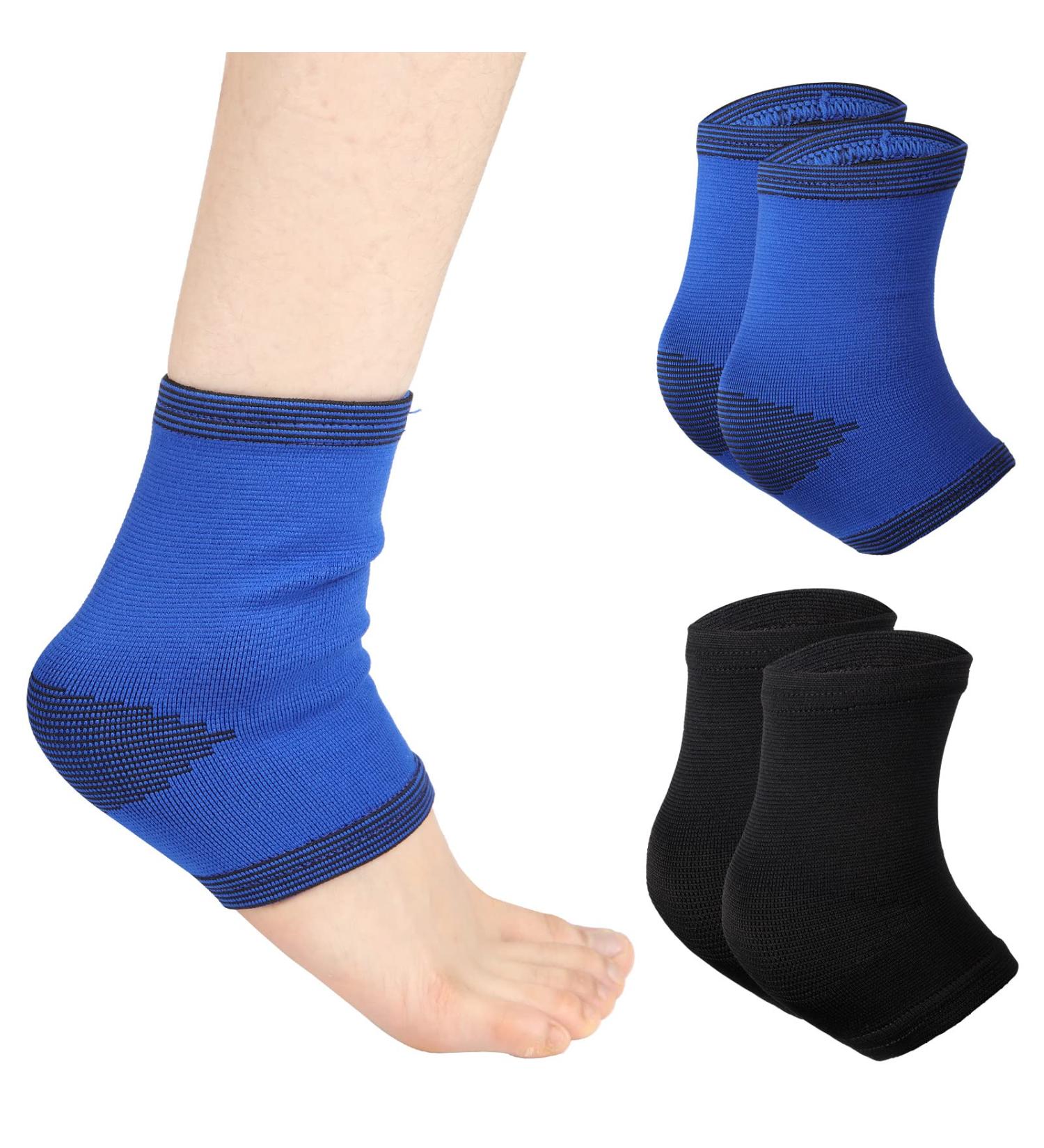 Nuanchu 2 Pairs Kids Ankle Brace Kids Ankle Compression Socks Elastic Ankle Compression Sleeve Sports Ankle Support Brace for 5-12 Years Kids (Blue Black 2 Pairs) One Size 2 Blue Black - Buy Online on GoSupps.com
