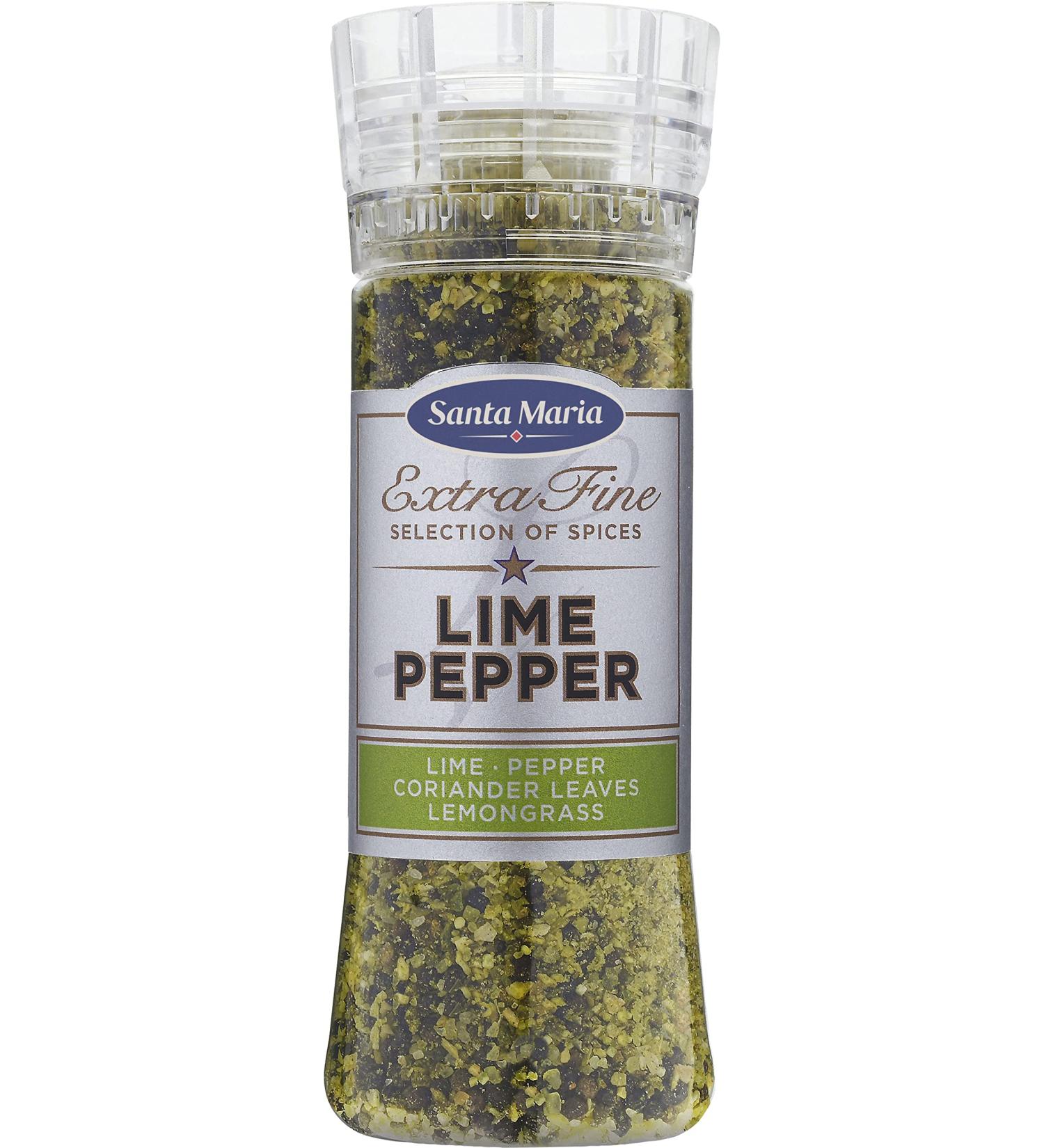 Paulig Santa Maria Lime Pepper 310g Herbal powder Great for rubbing marinade sauce or cooking with fish white meat salads or vegetables Glutenfree