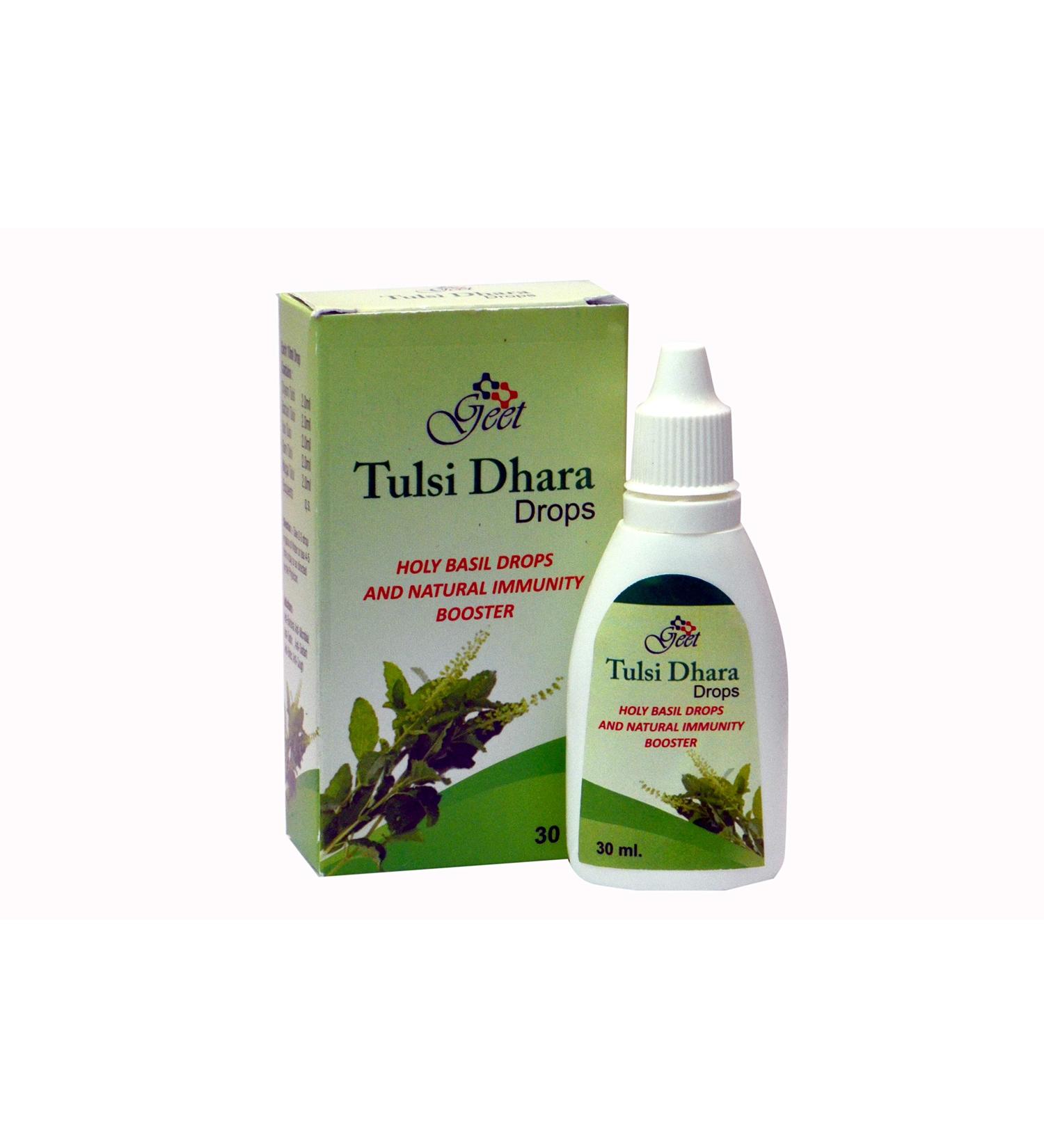 GEET Tulsi Drops Natural Immunity Booster 30 ML Pack - Certified 5 Rare Tulsi Holy Basil Types - Buy Online on GoSupps.com