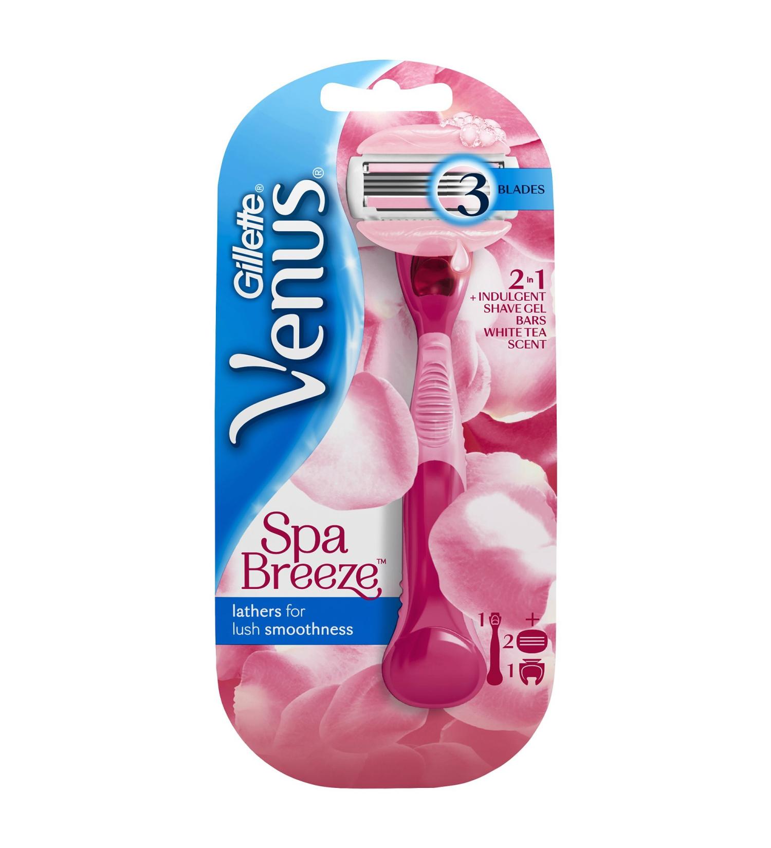  Gillette Venus Gillette Venus ComfortGlide Spa Breeze Women's Razor with 2 Replacement Blades - Buy Online on GoSupps.com