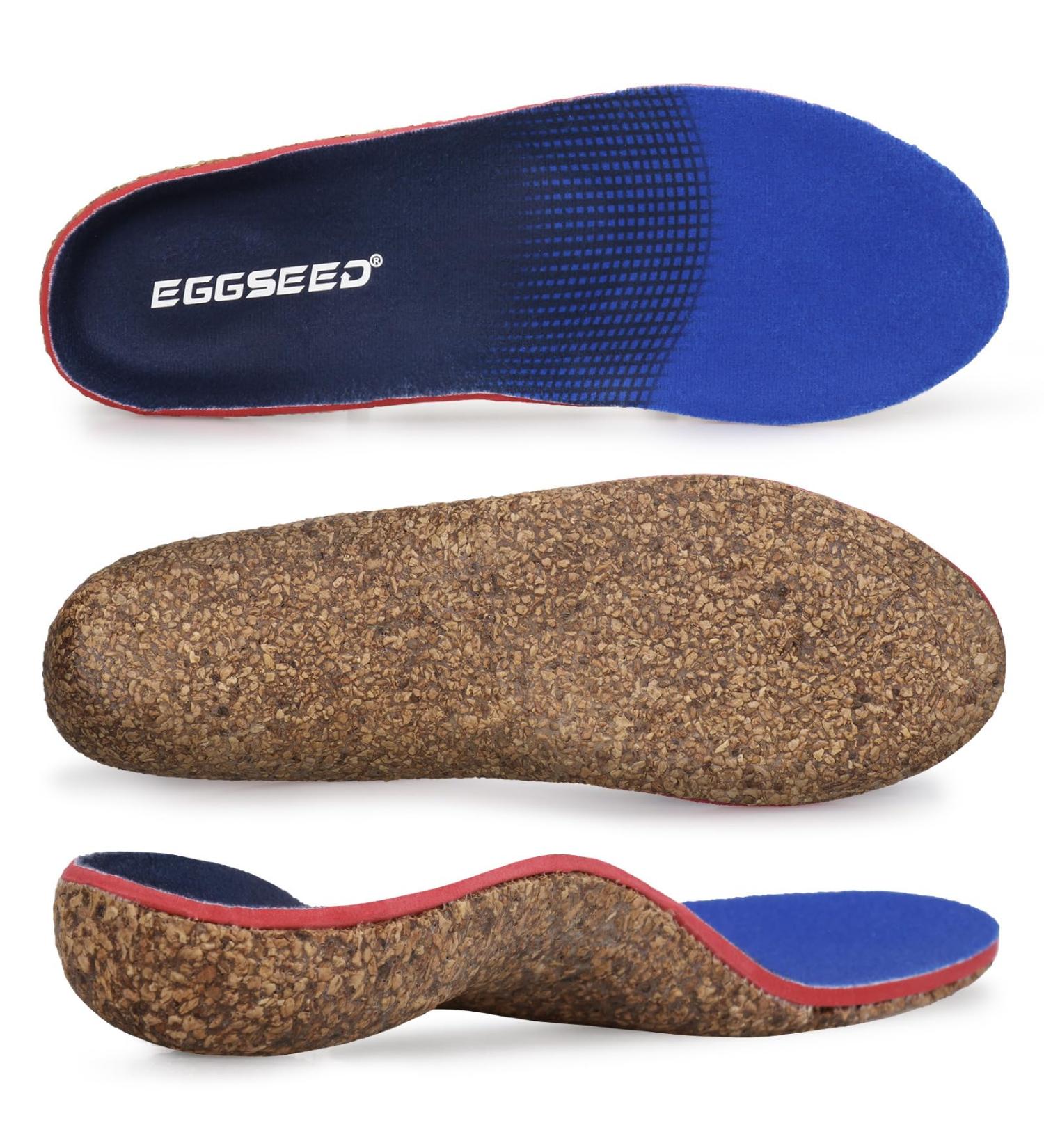 Plantar Fasciitis Relief Cork Insoles | Arch Supports & Orthotics Inserts for Flat Feet & High Arches - Blue (Men 9-10.5/Women 10-11.5 - Buy Online on GoSupps.com