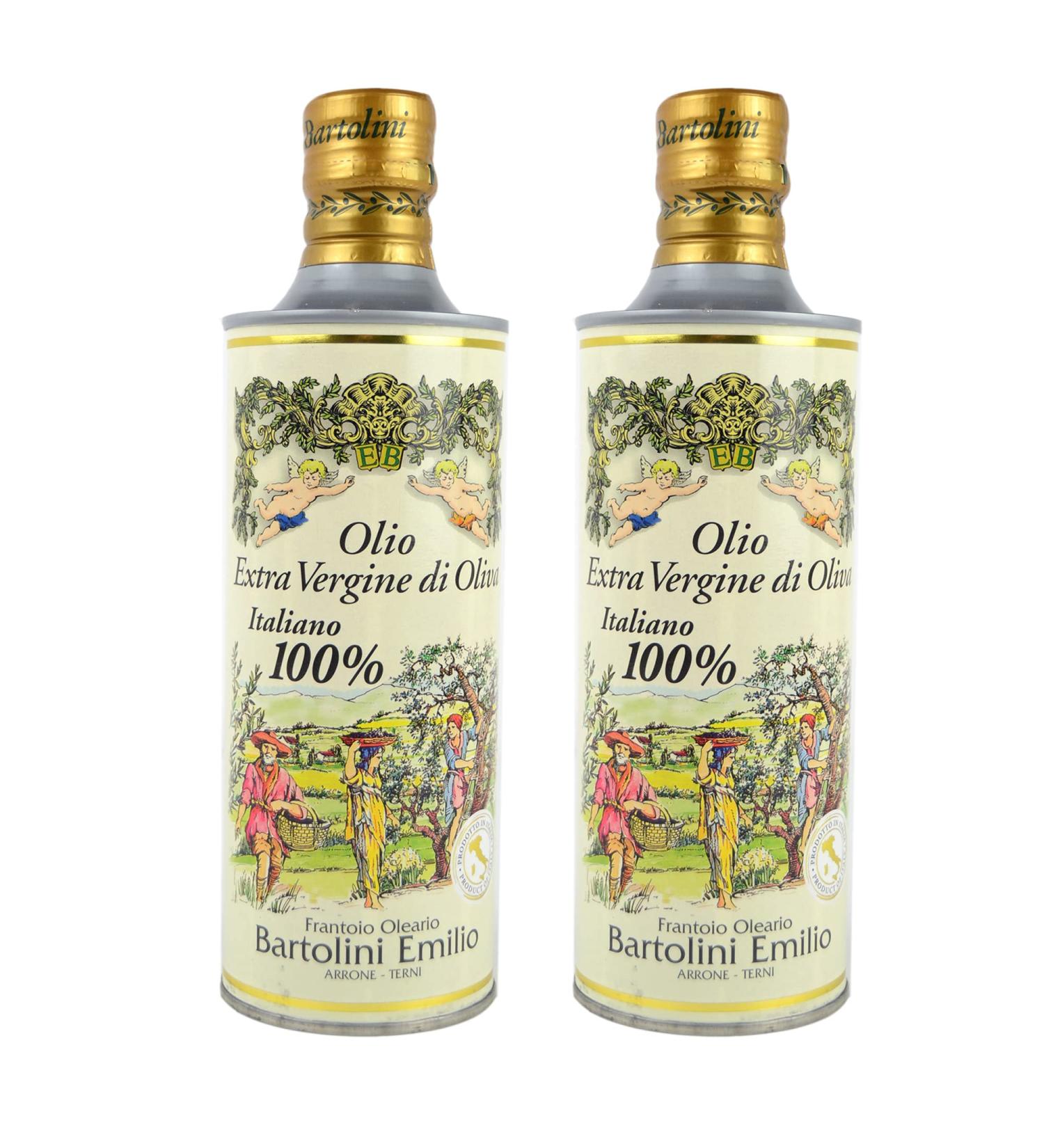 l (2 cans of 0.50 L) Italian extra virgin olive oil 100% crusher OLEARIO BARTOLINI EMILIO - Buy Online on GoSupps.com