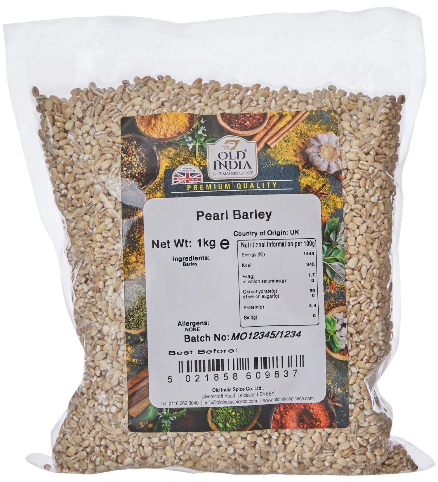 Old India Pearl Barley 1kg - Premium Quality Whole Grain for Healthy Cooking - Buy Online on GoSupps.com