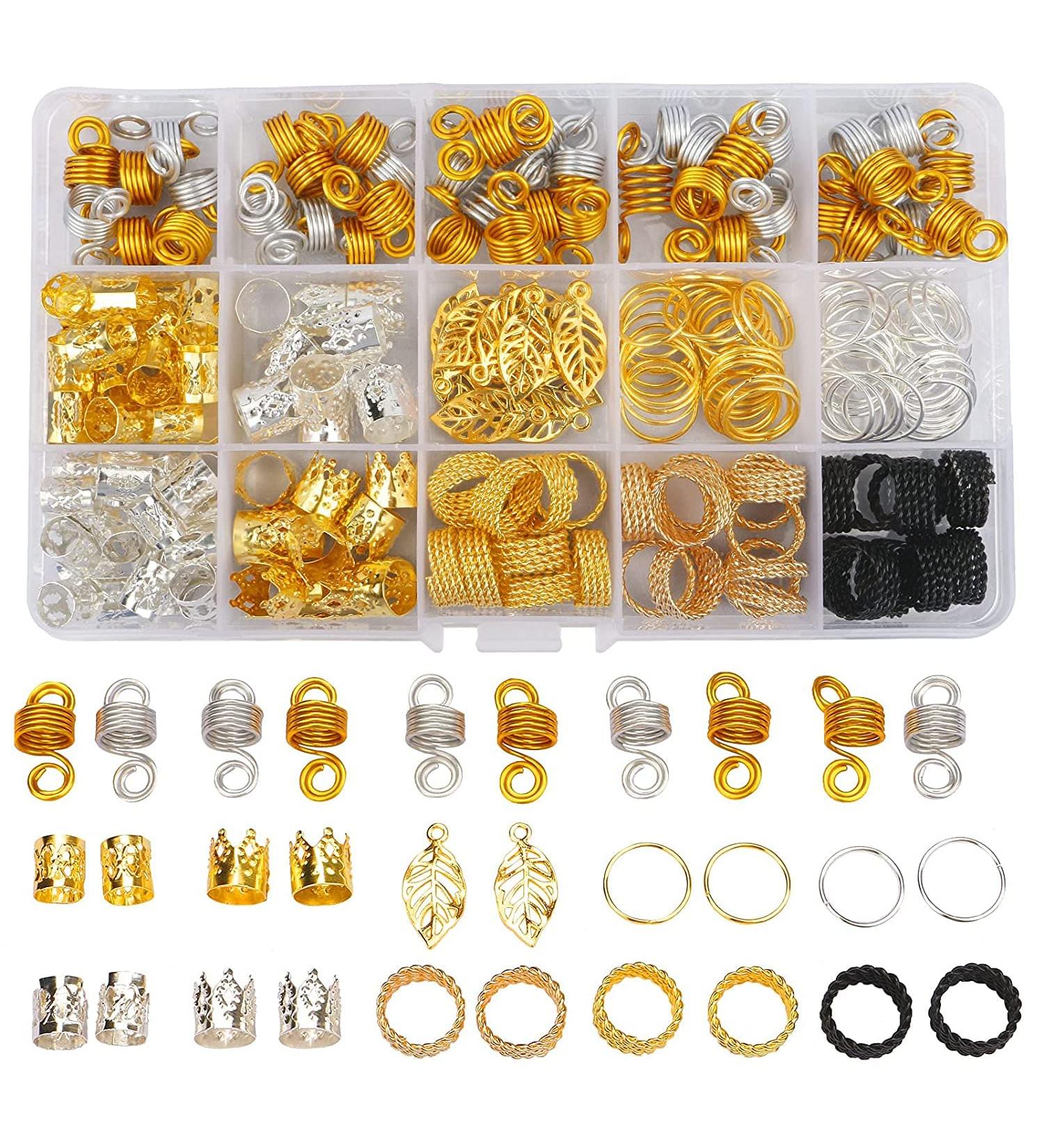 Nafaboig 200PCS Gold Braids Rings for Women - Hair Jewelry for Braids and Dreadlocks - Buy Online on GoSupps.com