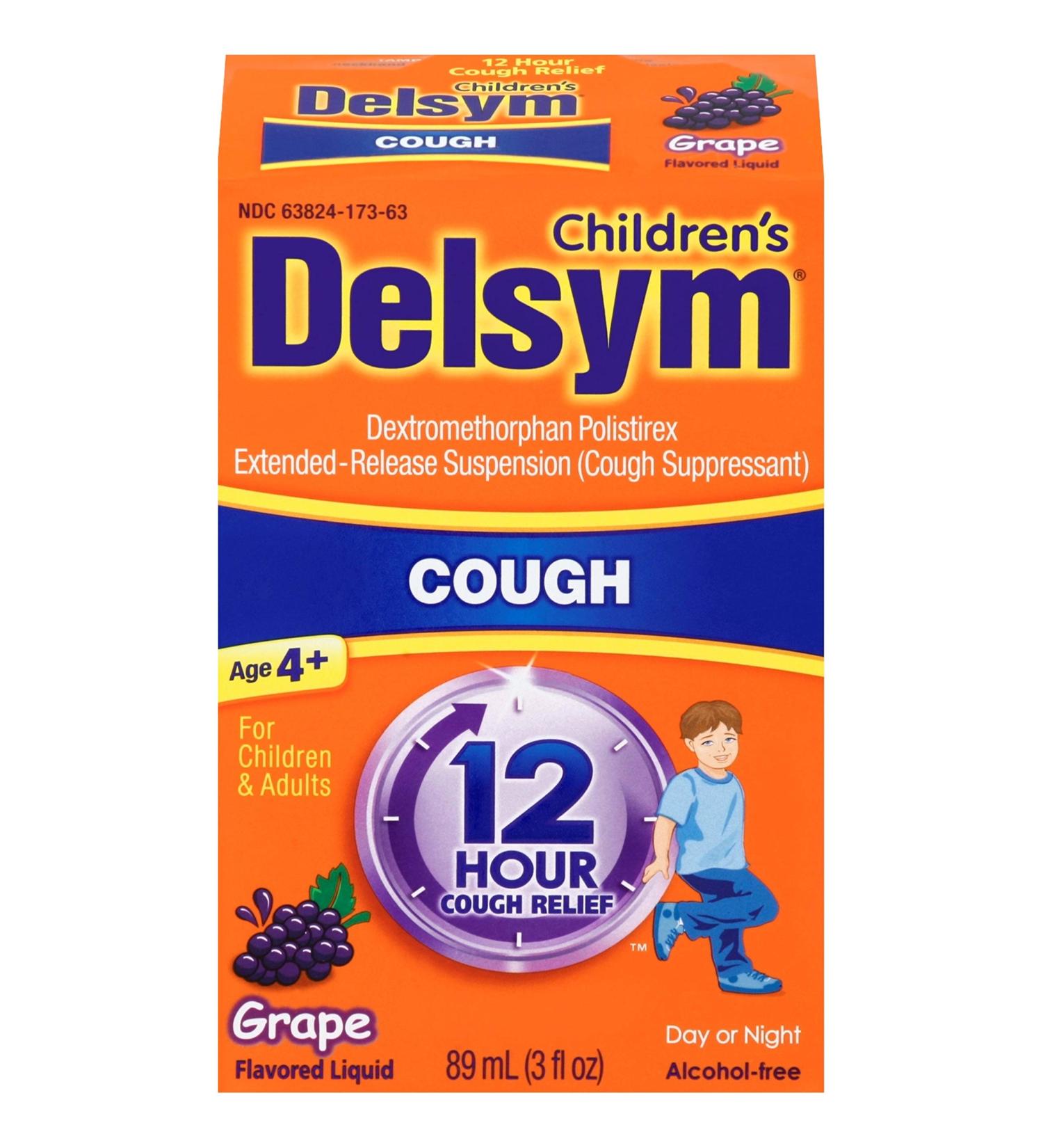 Delsym Grape Cough Suppressant for Children and Adults - 3 Fl Oz - Buy Online on GoSupps.com