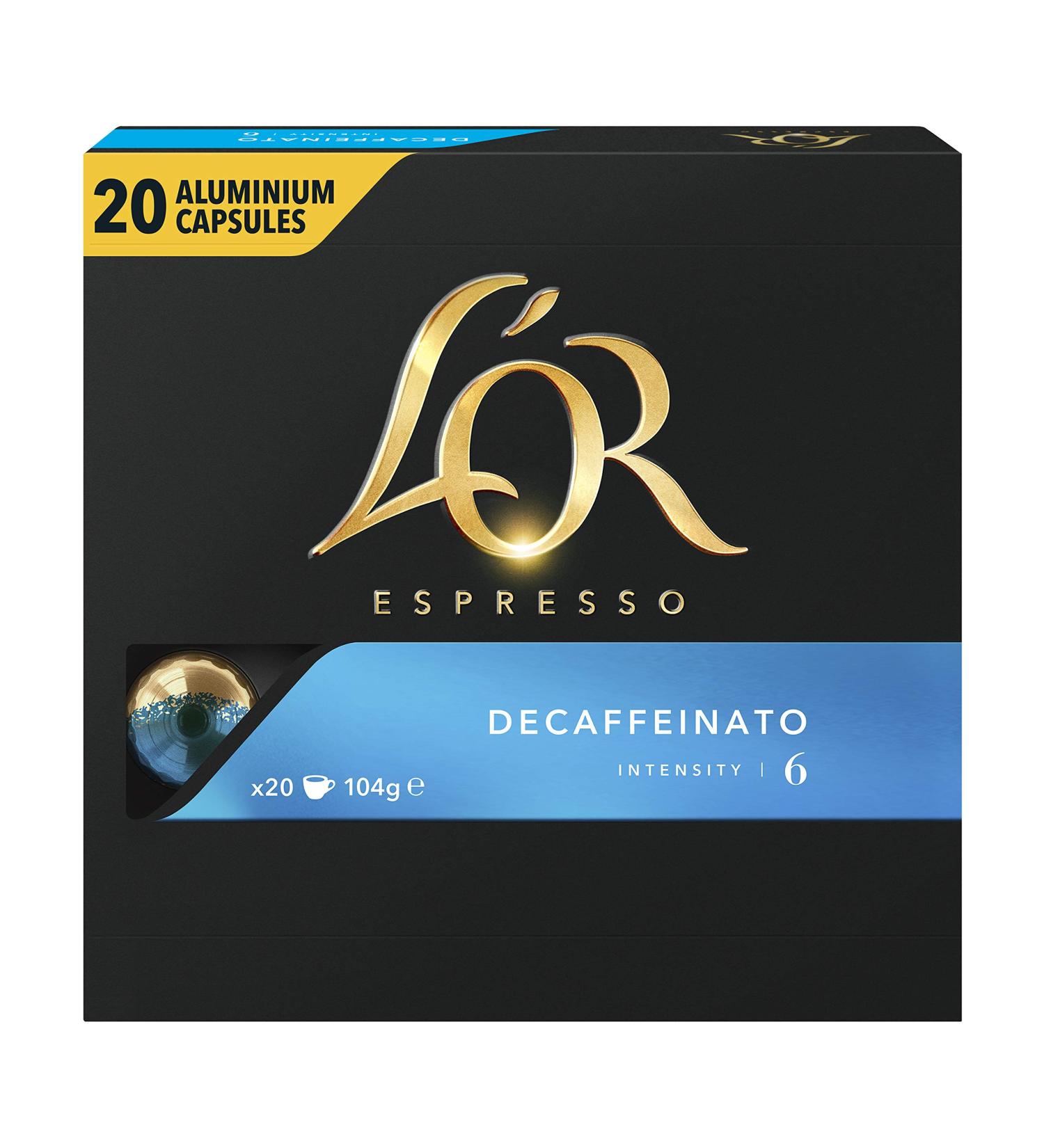 L'Or Espresso Caf Decaffeinato Intensity 6 Aluminum Capsules Compatible with Nespresso Machines - Buy Online on GoSupps.com