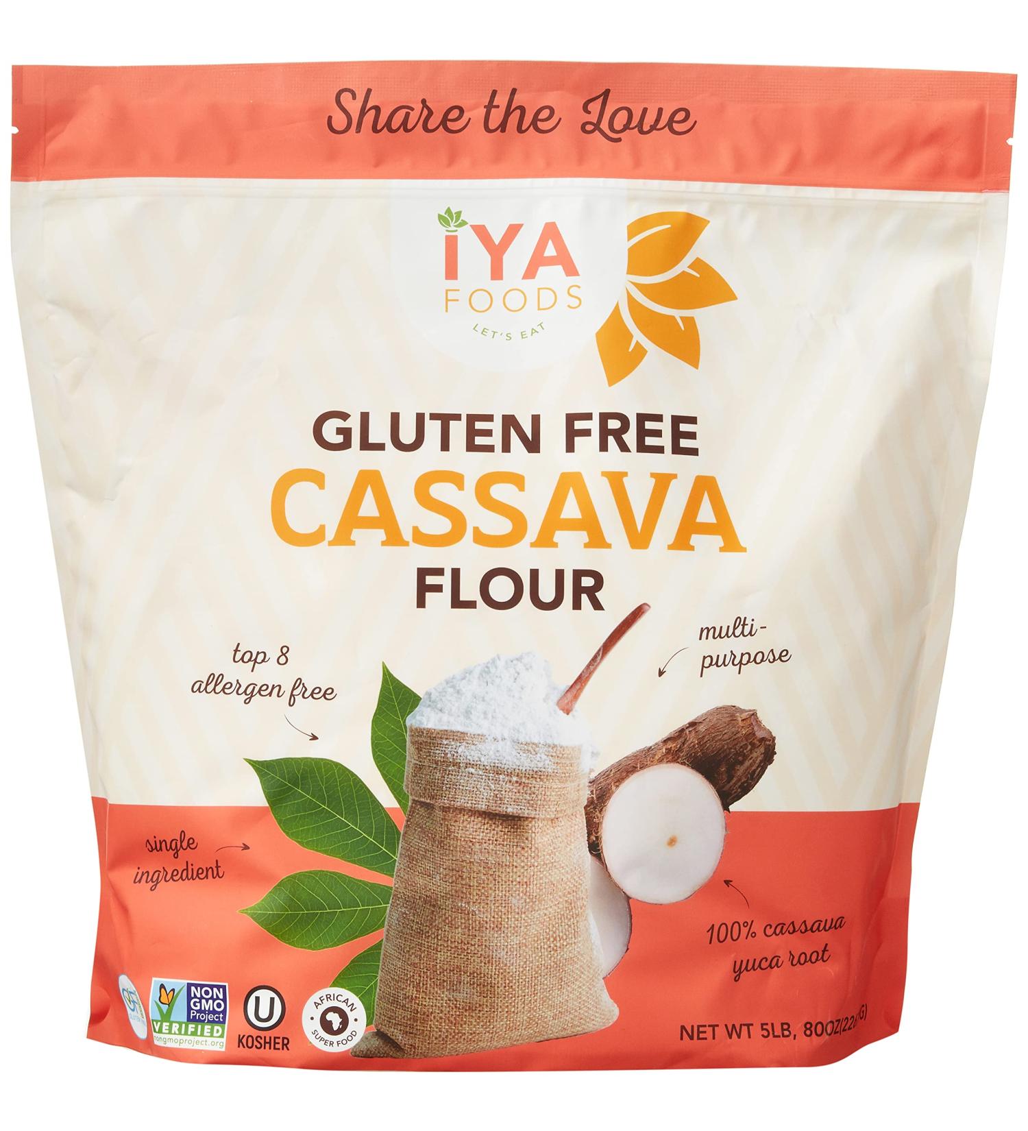 Iya's All Natural Cassava Flour - Grain-Free, Certified Gluten-Free, Non-GMO, Kosher Baking Flour - 100% Yuca Root All-Purpose Wheat Flour Substitute - 5 lb Pack - Buy Online on GoSupps.com