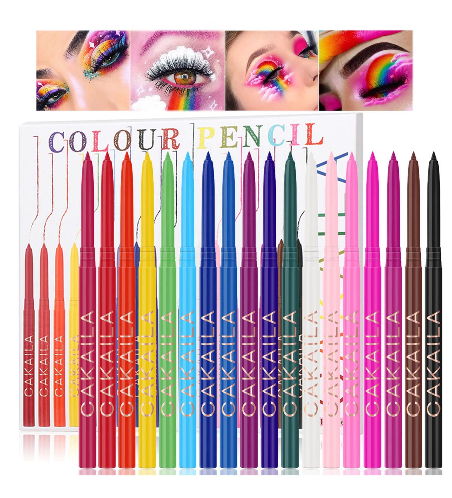 18-Piece Colorful Eyeliner Pen Set - Professional Waterproof Metallic and Glitter Eye and Lip Liner Kit for Women - Buy Online on GoSupps.com