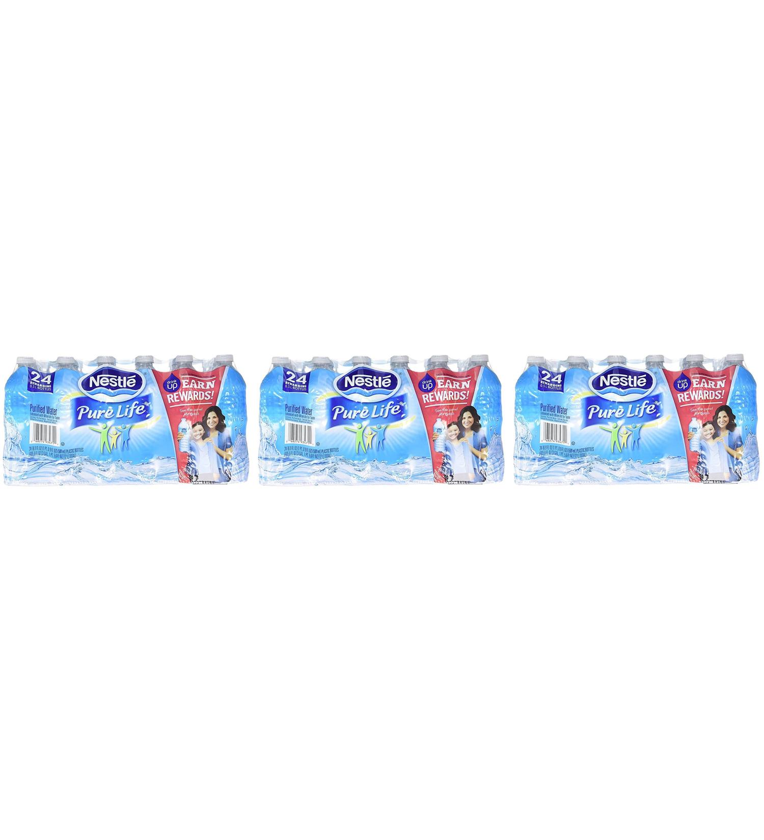 Nestle Pure Life IhiCJS Purified Bottled Water 16.9 Oz. 24 Count (Pack of 3)