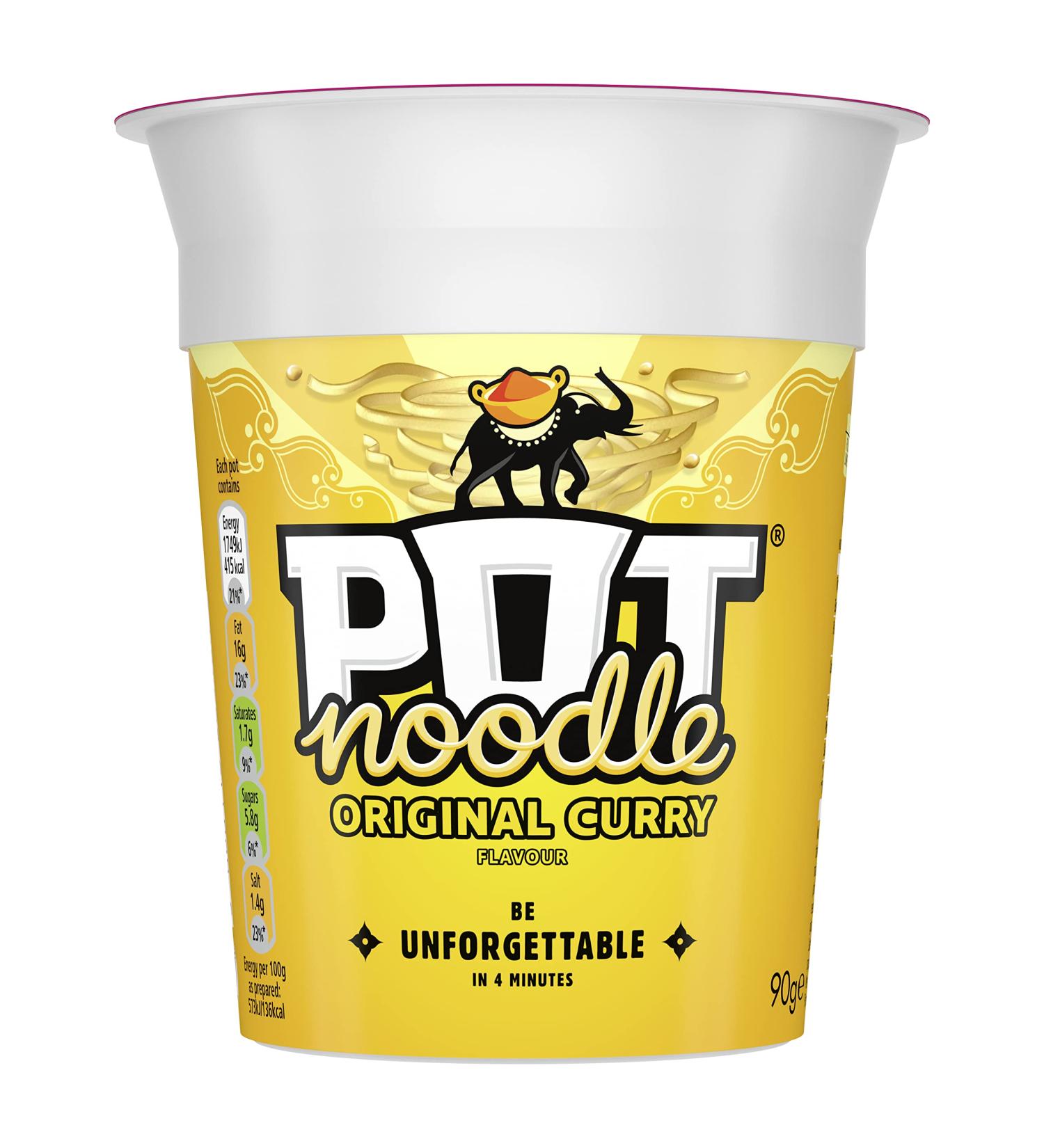 Pot Noodle Original Curry 90g - Quick Snack Noodles (Pack of 1) - Buy Online on GoSupps.com