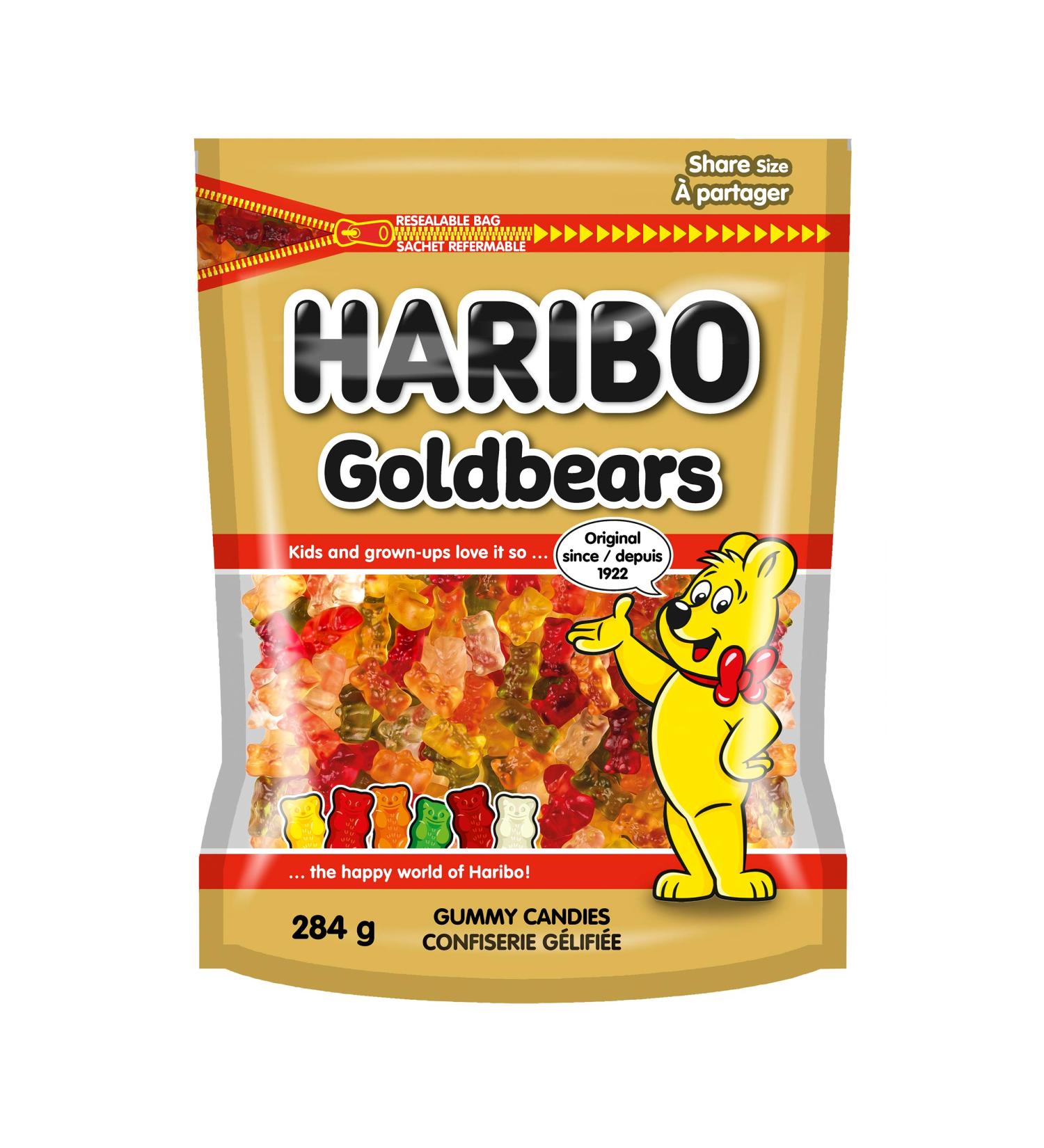 Haribo Goldbears Gummy Candy 6 Fruity Flavours No Artificial Colours - 284g Resealable Bag Goldbears 284 g (Pack of 1) - Buy Online on GoSupps.com