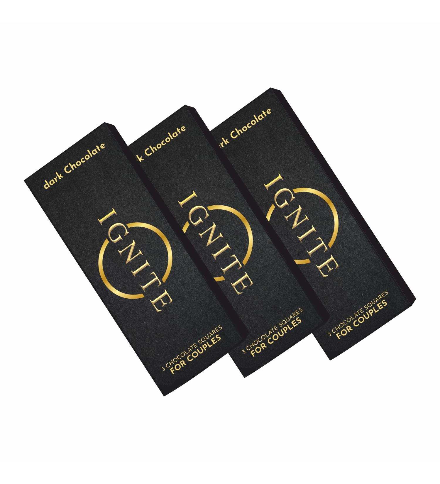 Ignite Chocolate Bars (1 Box) | Luxurious Dark Chocolate for Uplifting Mood & Vitality | Ideal for Men & Women Vegetarian & Gluten-Free Delight (Pack of 3 Dark Chocolate) Dark Chocolate Pack of 3 - Buy Online on GoSupps.com