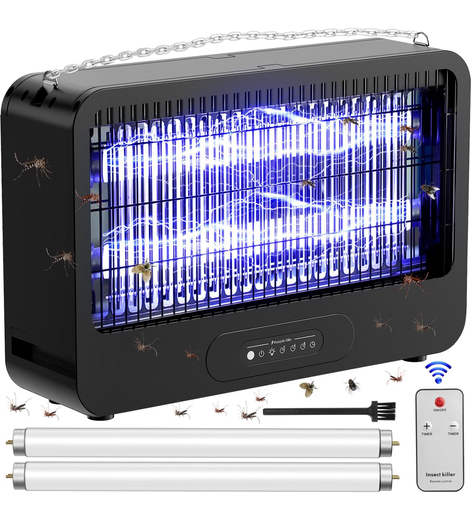 YEXHOT Insect Destroyer - 20W Fly Trap & UV Mosquito Lamp with Timer Remote Control & 2 Extra Bulbs | Effective Home & Patio Mosquito Killer - Buy Online on GoSupps.com