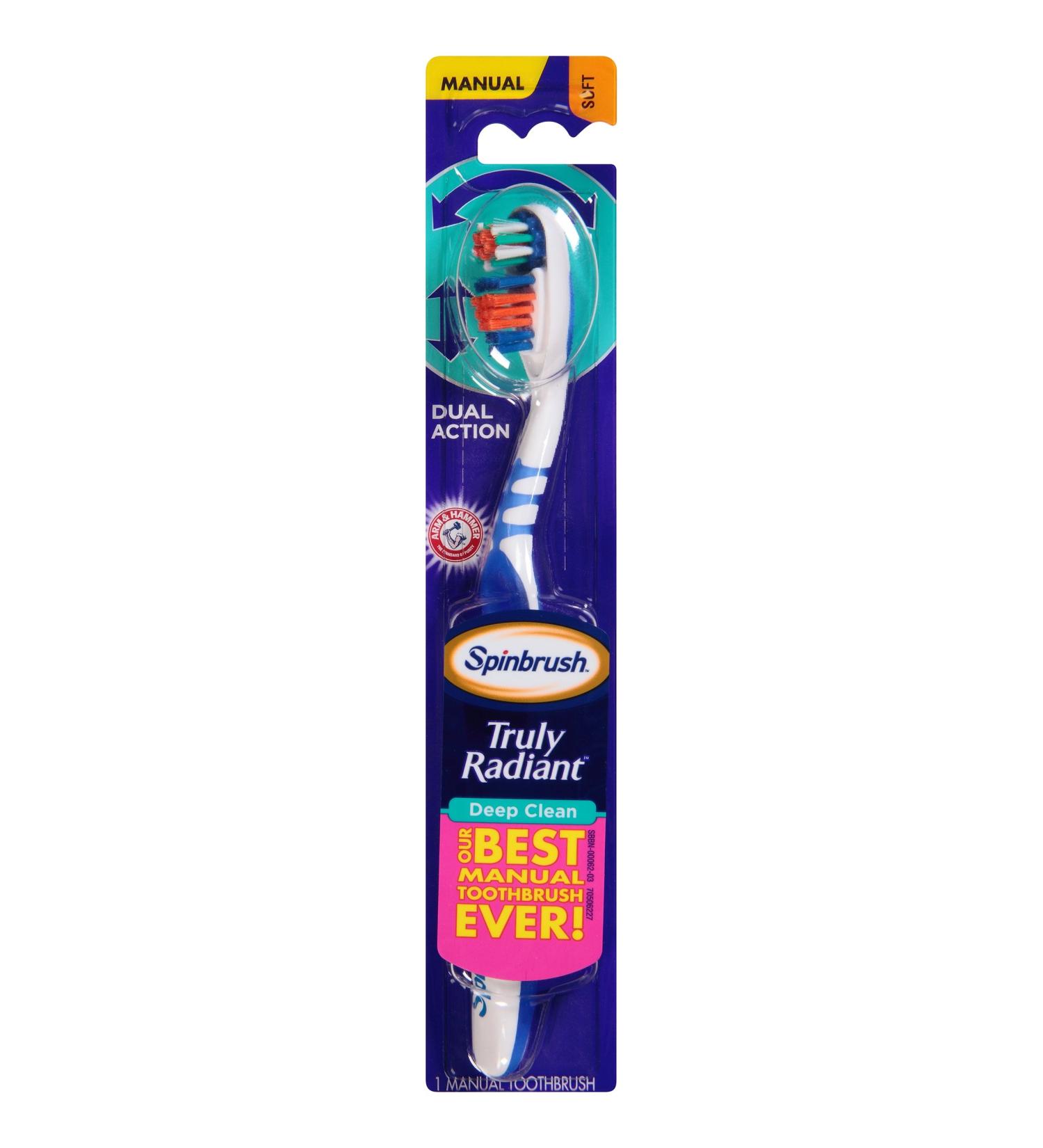 Arm & Hammer Truly Radiant Manual Soft Bristle Spinbrush Assorted Colors