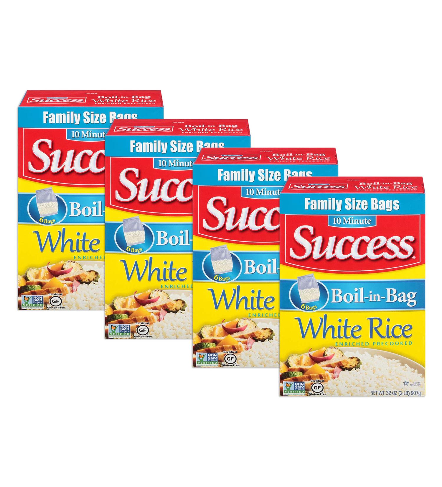 Success Boil in Bag White Rice 2 lb. (Pack of 4) - Convenient and Flavorful Rice for Quick Meals - Buy Online on GoSupps.com