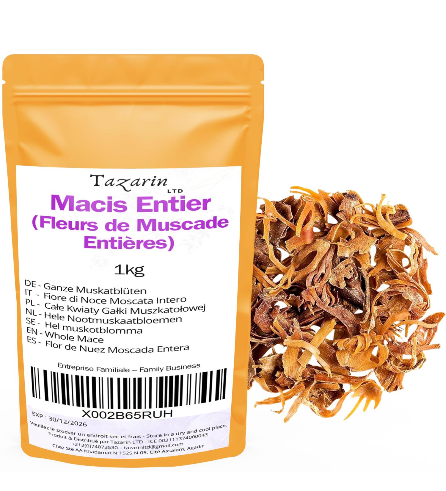  Tazarin LTD 1kg Whole Macis - Whole Nutmeg Flowers - Intense Aroma & Taste - 100% Natural Pure & No Additives | TazarinLtd - Buy Online on GoSupps.com