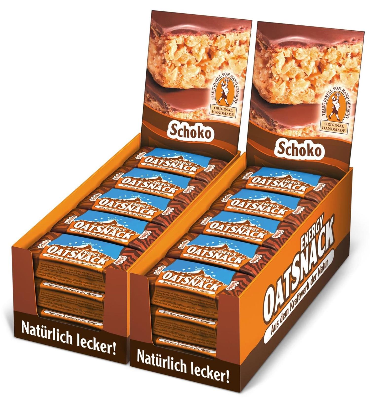 Buy Energy OatSnack - Handmade Natural Chocolate Bars 30 x 65g (1 Pack 1950g) - Ideal Healthy Snack for International Shipping - Buy Online on GoSupps.com