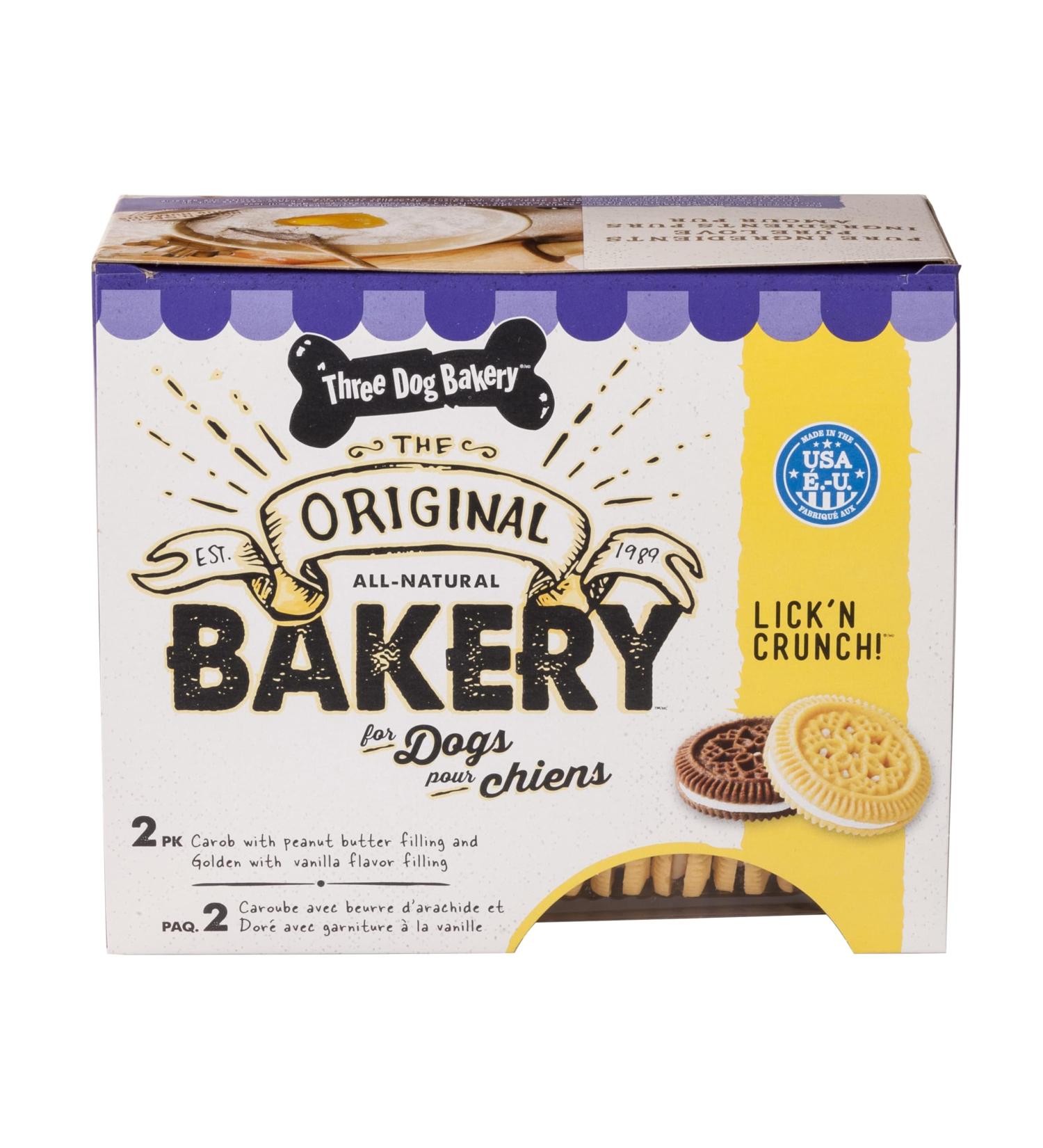 Three Dog Bakery Lick'n Crunch Two Flavour Dog Biscuits White - Buy Online on GoSupps.com