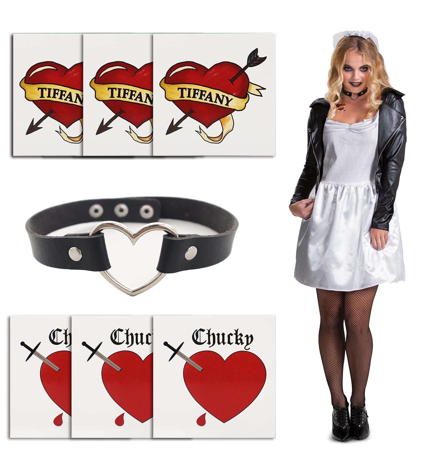 Pandecor Bride Heart Tiffany Temporary Tattoos Stickers - Halloween Costume Cosplay Accessory - Buy Online on GoSupps.com