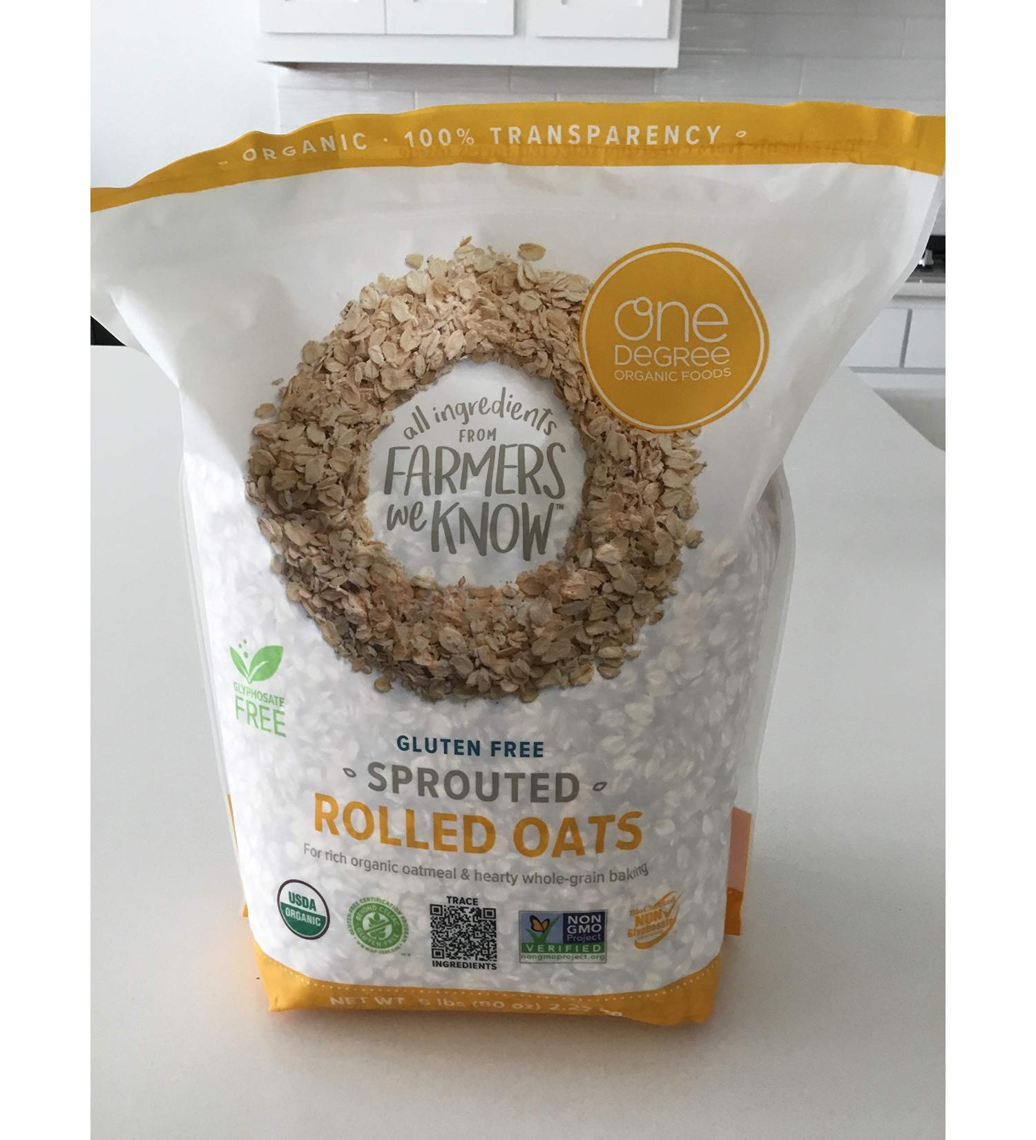 One Degree Sprouted Rolled Oats - Gluten Free - 5 lbs - Buy Online on GoSupps.com