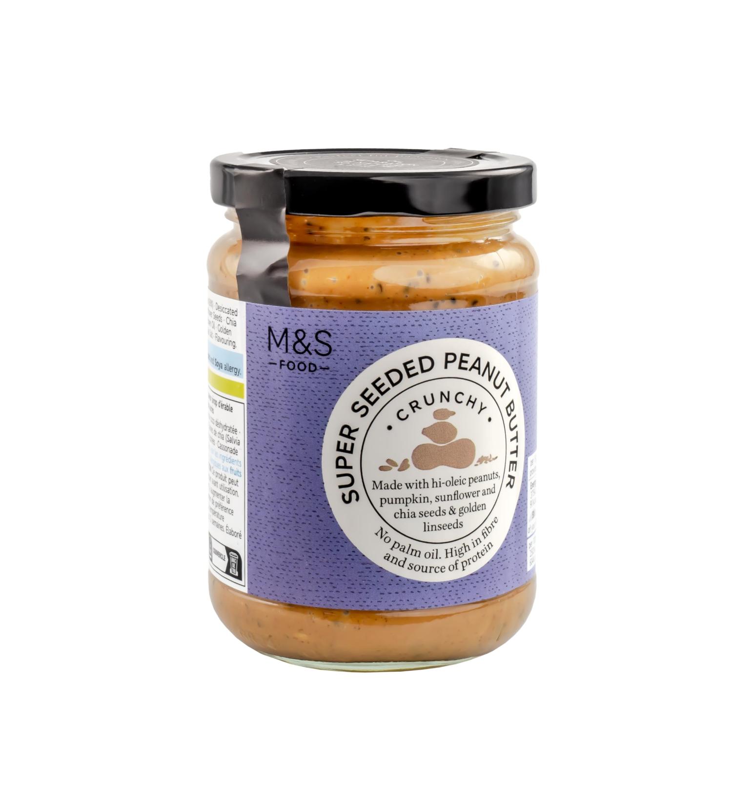 M&S Marks & Spencer Super Seeded Peanut Butter Crunchy With Pumpkin Sunflower Chia Seeds & Golden Linseeds Hi-Oleic 340g